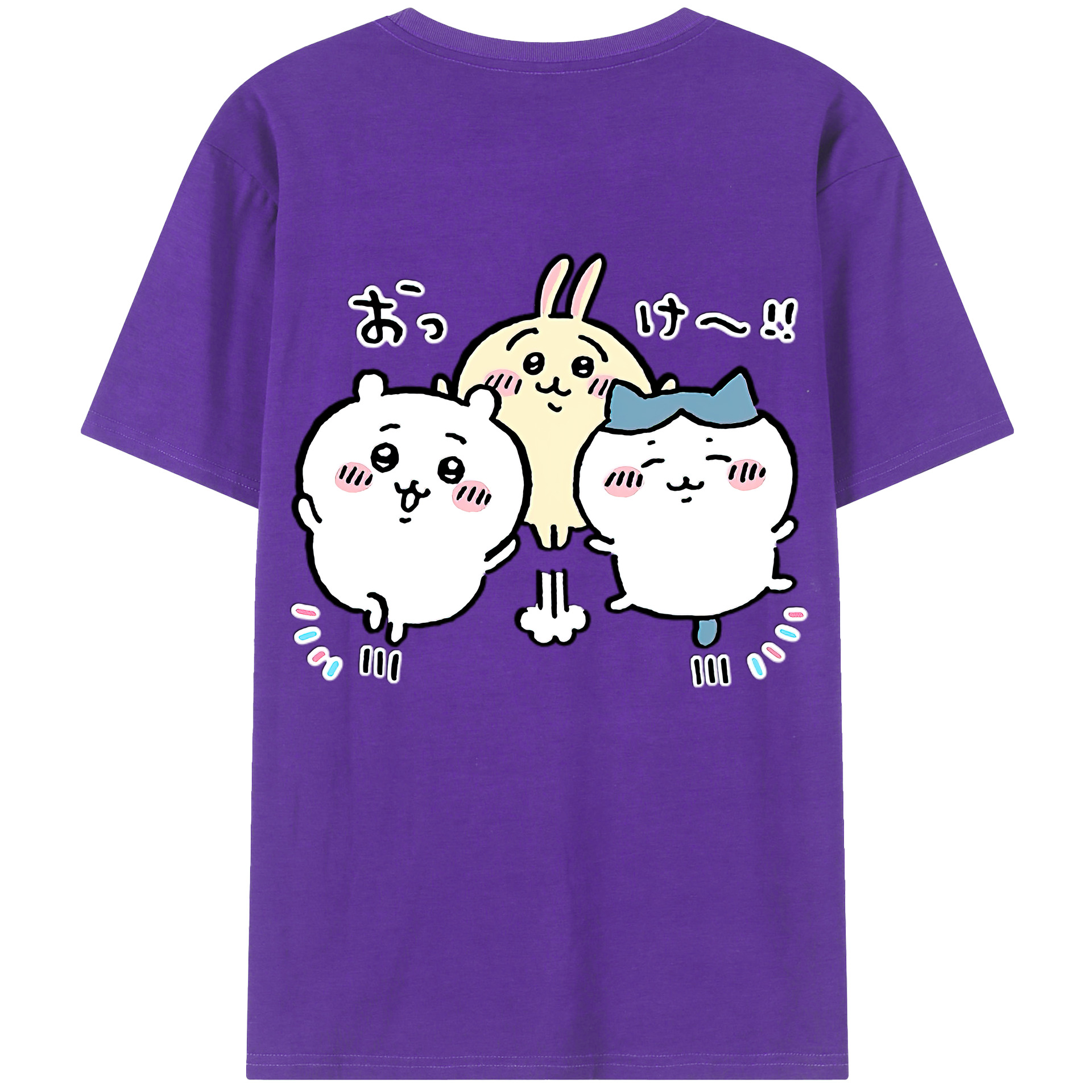 （画像用） ちいかわ ちいかわ Chii-kawa chiikawa 綿100％ メンズ半袖Tシャツ（バックプリント） 通気性