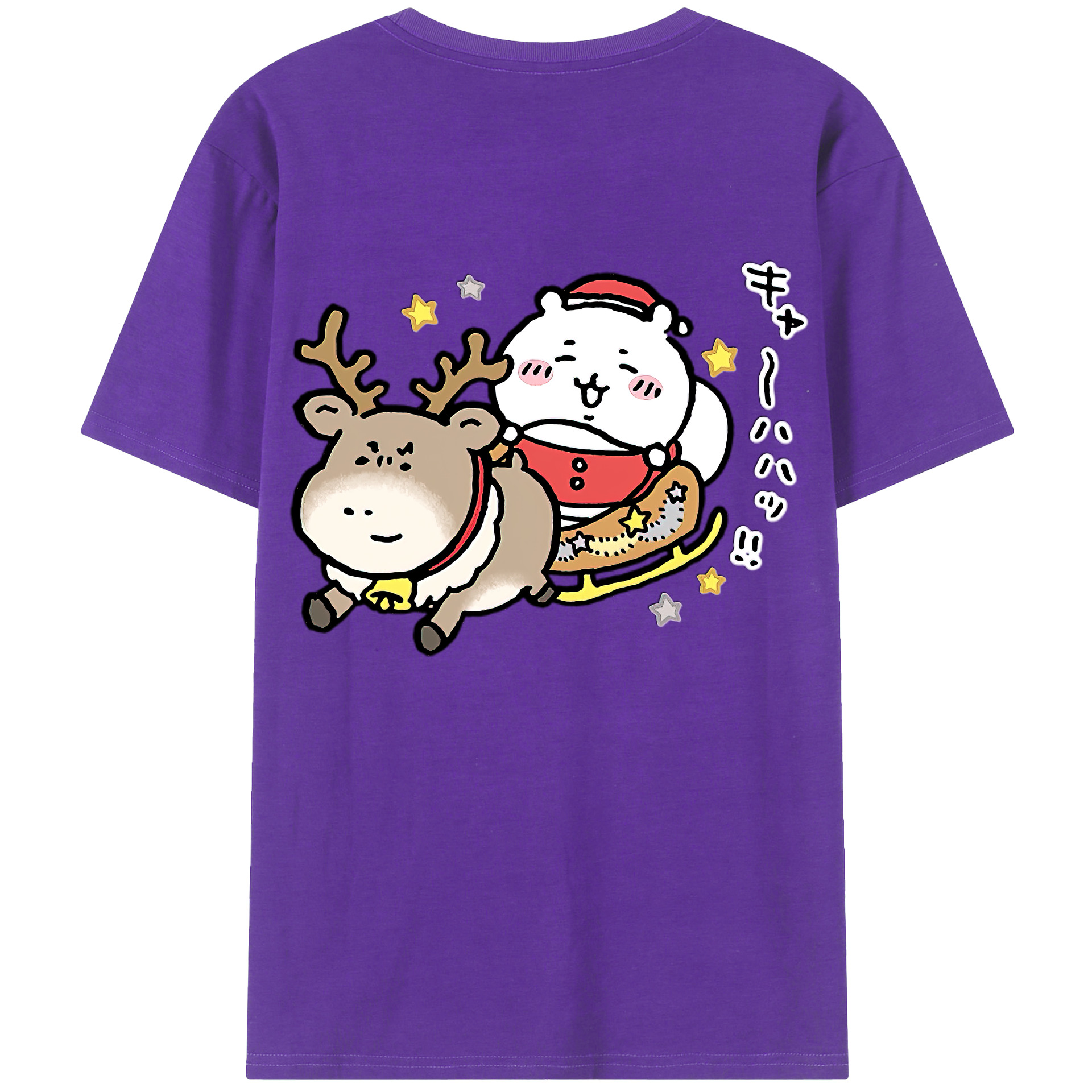 （画像用） ちいかわ ちいかわ Chii-kawa chiikawa 綿100％ メンズ半袖Tシャツ（バックプリント） 通気性