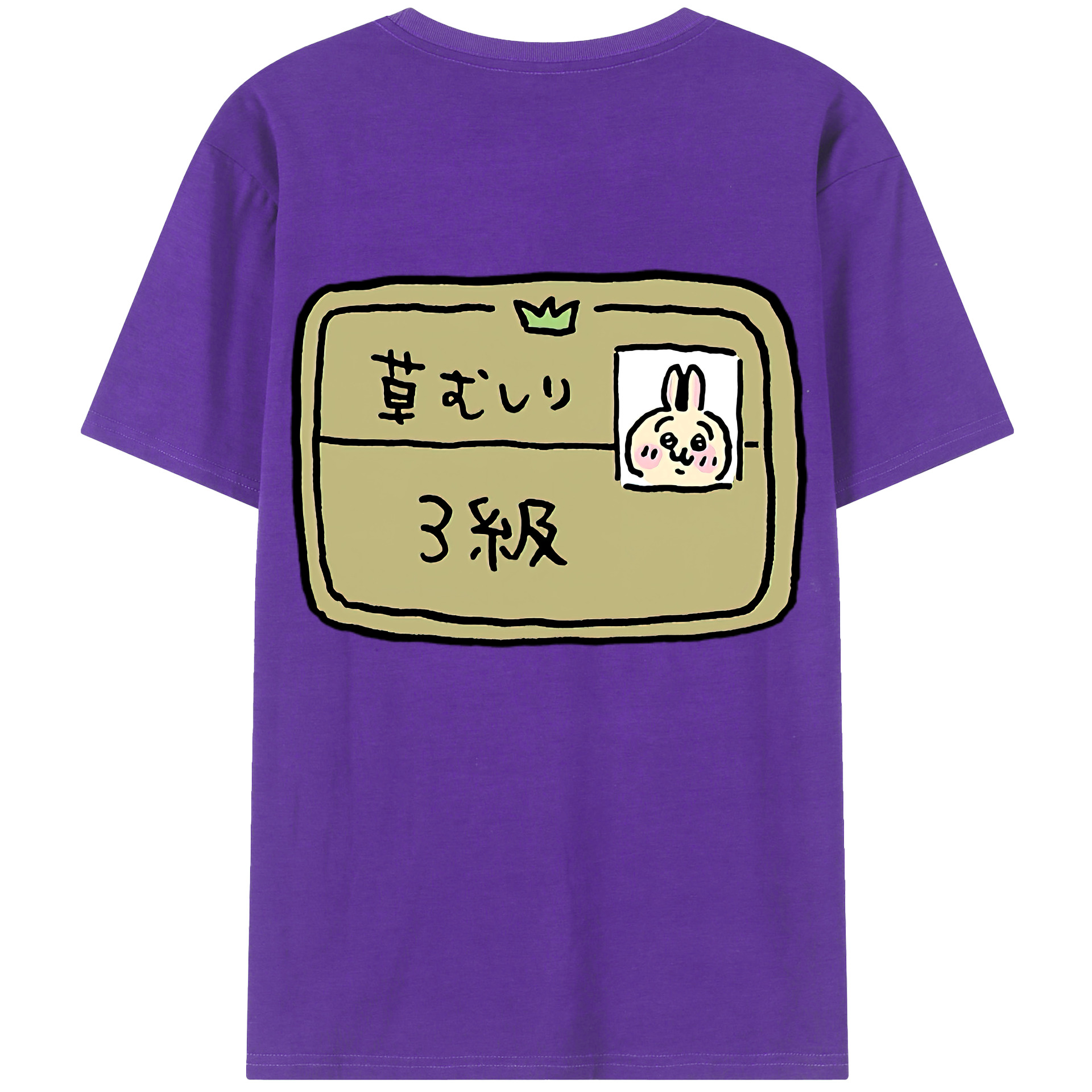 （画像用） ちいかわ うさぎ Chii-kawa usagi 綿100％ メンズ半袖Tシャツ（バックプリント） 通気性