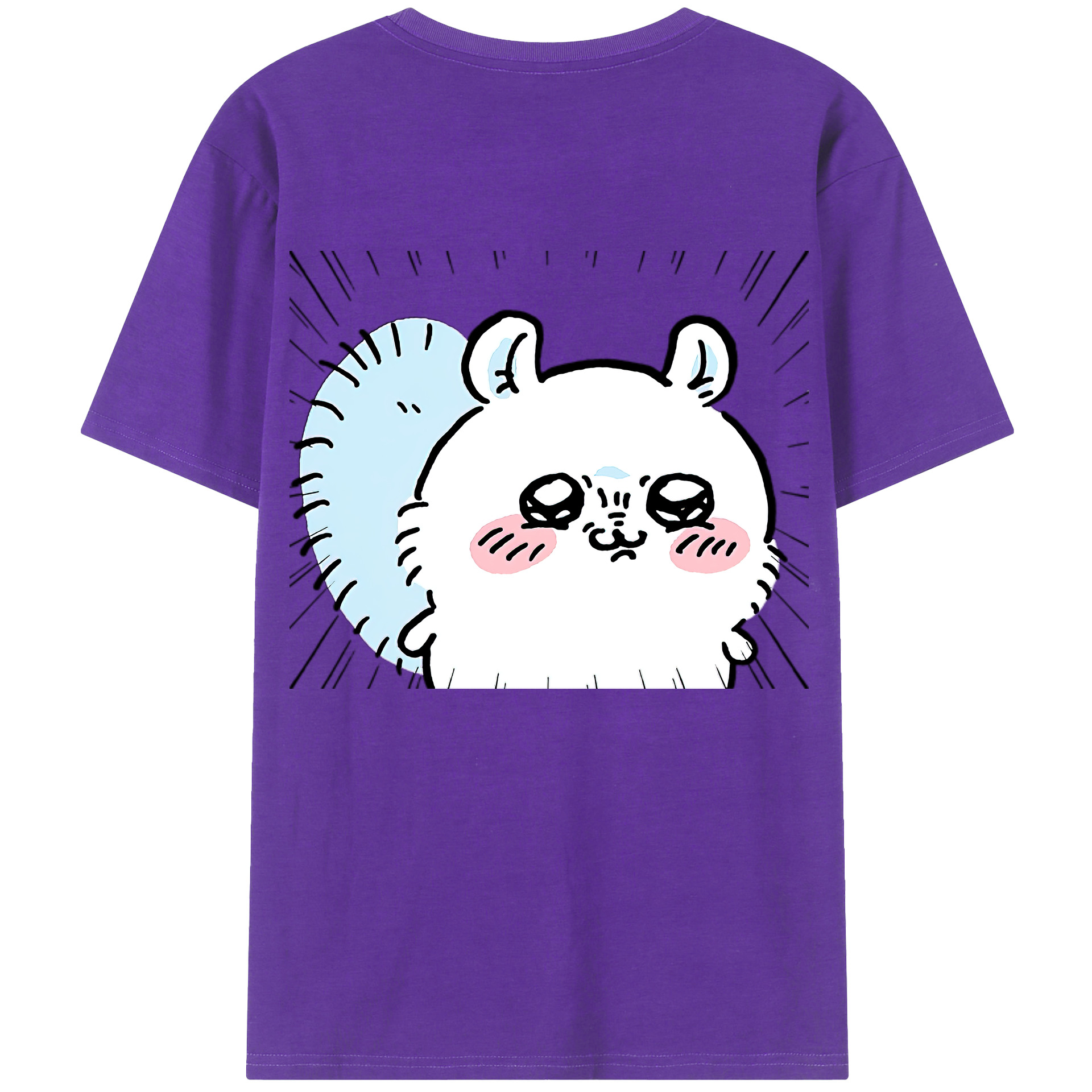 （画像用） ちいかわ モモンガ Chii-kawa Momonga 綿100％ メンズ半袖Tシャツ（バックプリント） 通気性