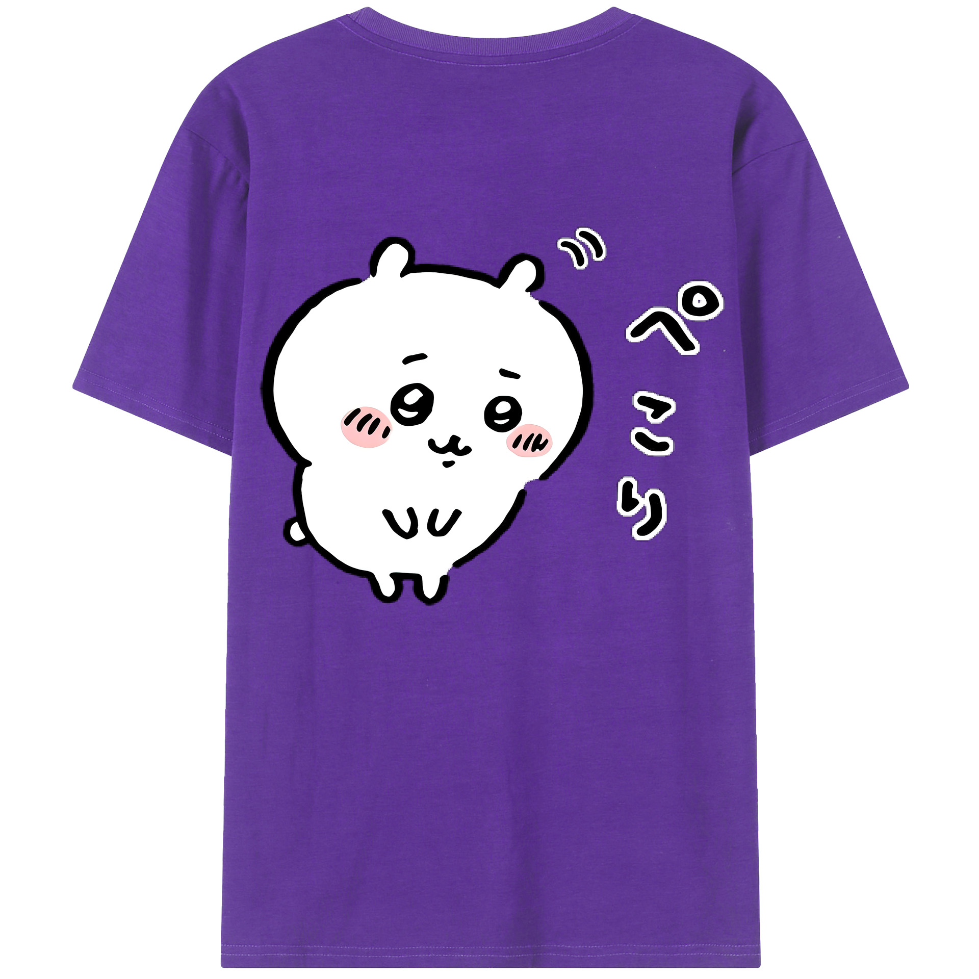 （画像用） ちいかわ ちいかわ Chii-kawa chiikawa 綿100％ メンズ半袖Tシャツ（バックプリント） 通気性