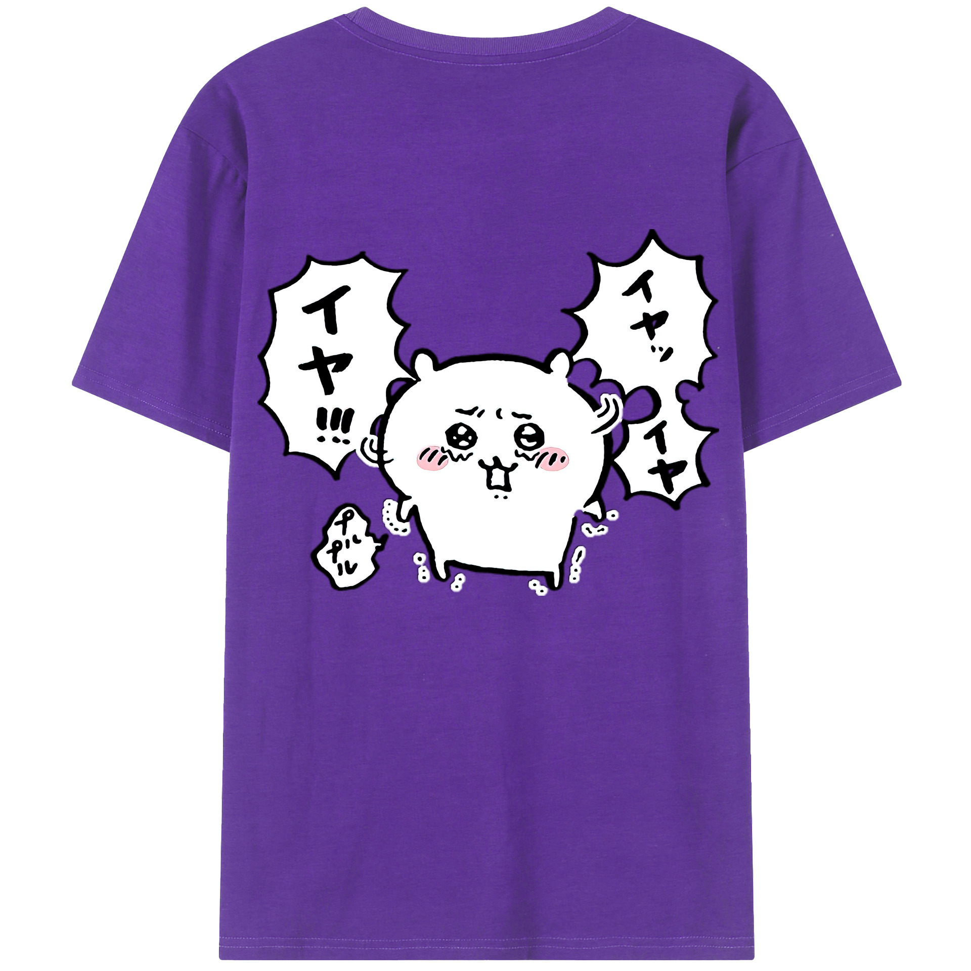 （画像用） ちいかわ ちいかわ Chii-kawa chiikawa 綿100％ メンズ半袖Tシャツ（バックプリント） 通気性