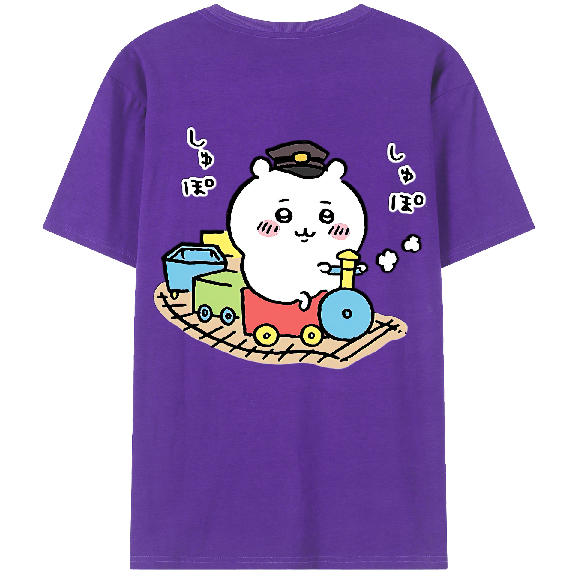 （画像用） ちいかわ ちいかわ Chii-kawa chiikawa 綿100％ メンズ半袖Tシャツ（バックプリント） 通気性
