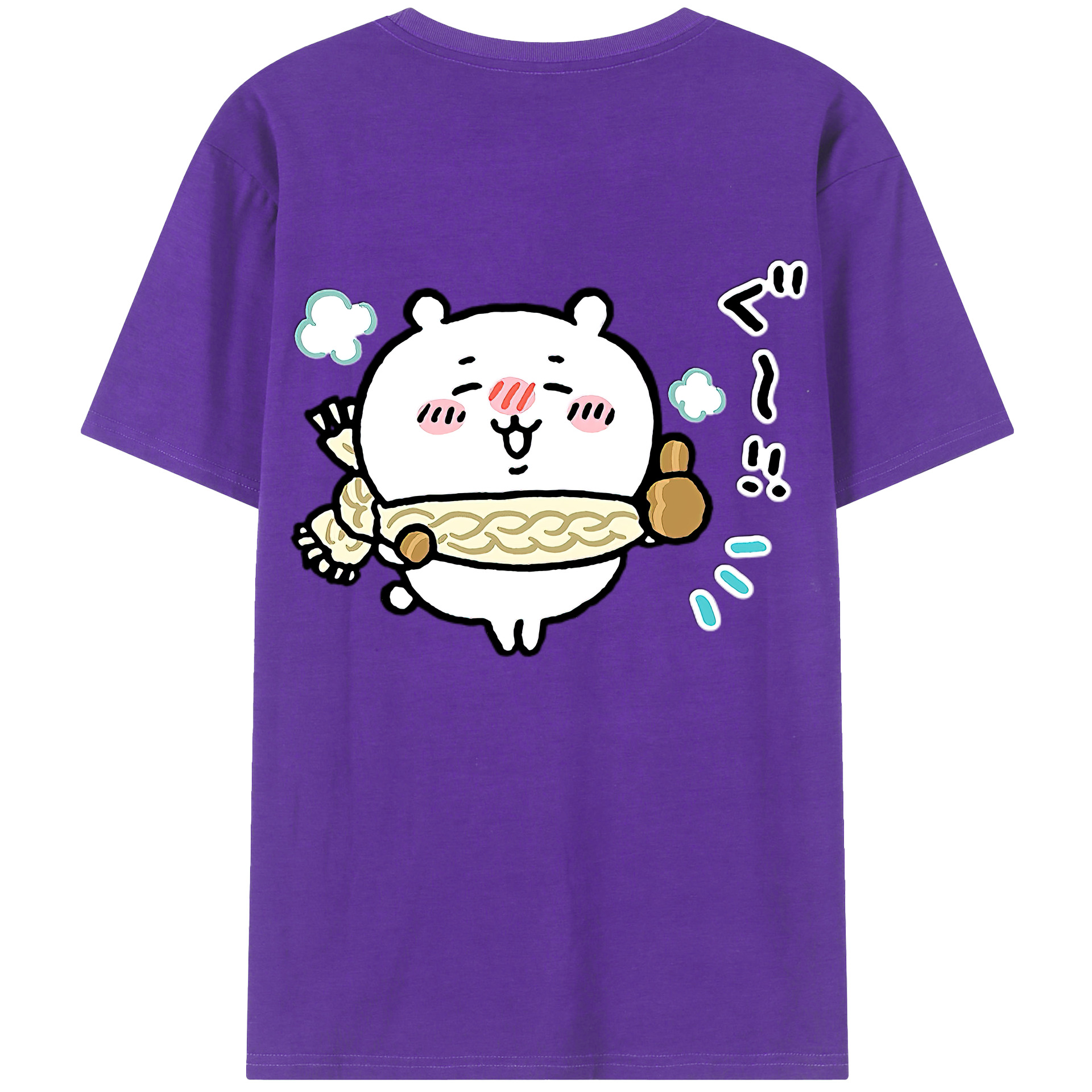 （画像用） ちいかわ ちいかわ Chii-kawa chiikawa 綿100％ メンズ半袖Tシャツ（バックプリント） 通気性