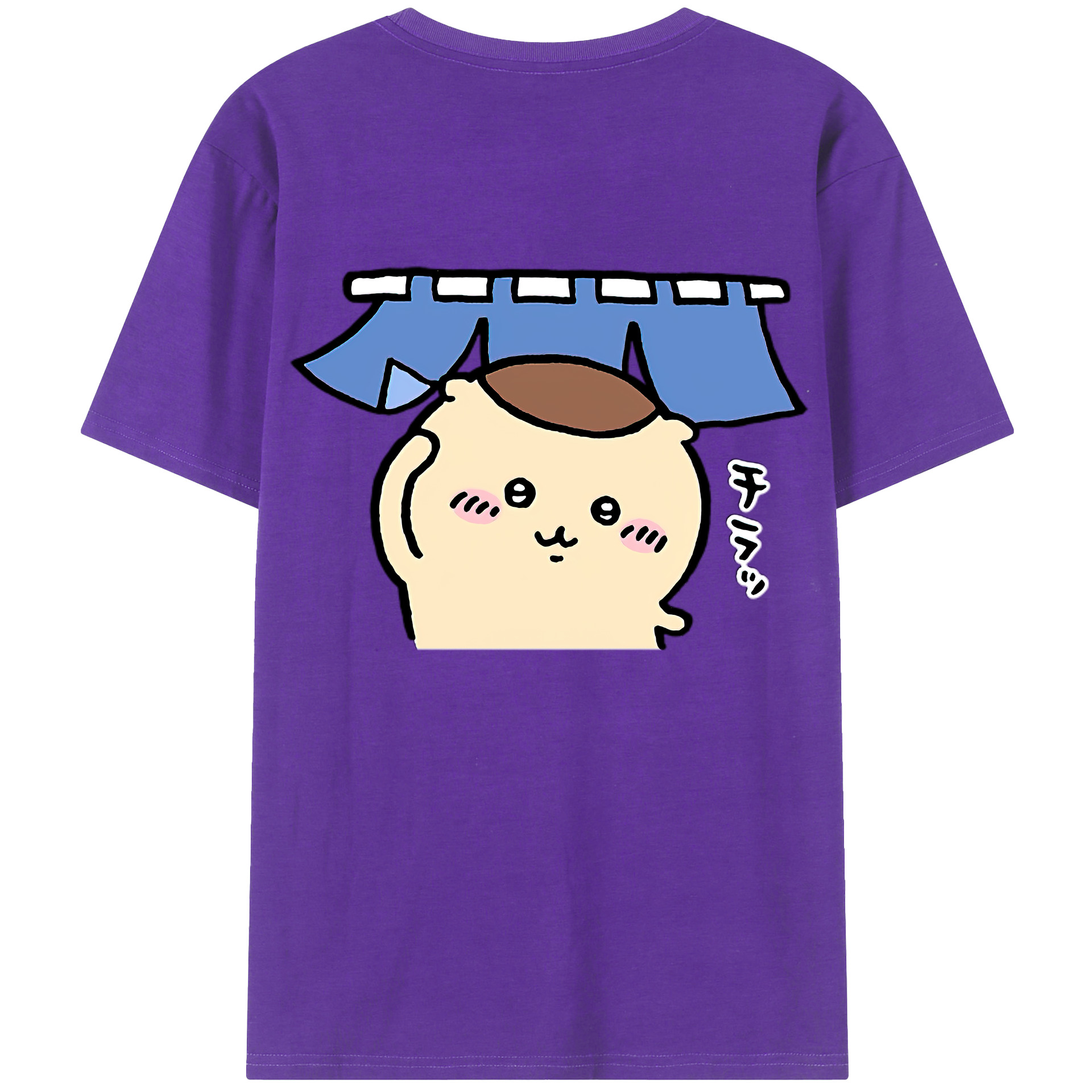 （画像用） ちいかわ くりまんじゅう Chii-kawa kuri manjū 綿100％ メンズ半袖Tシャツ（バックプリント） 通気性