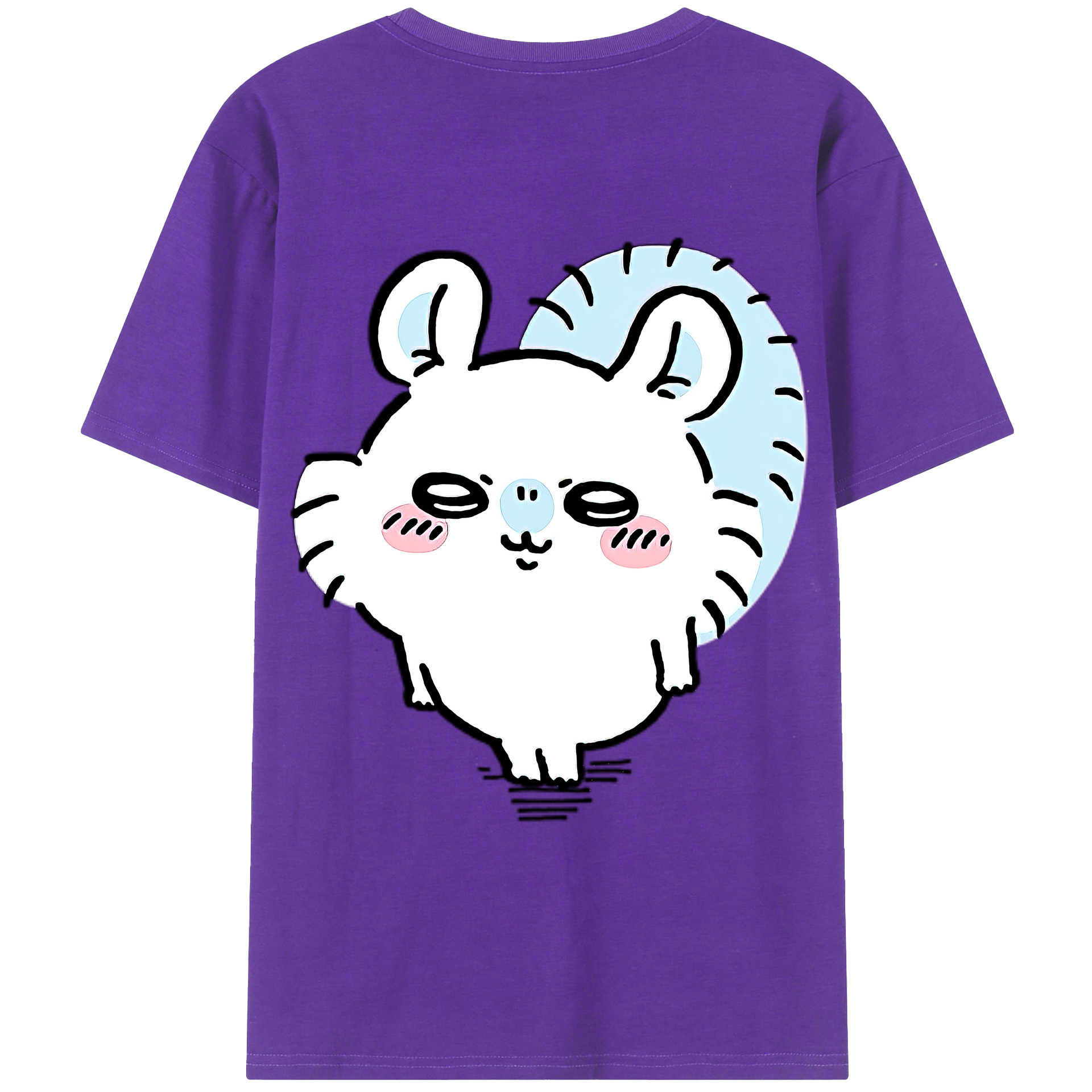 （画像用） ちいかわ モモンガ Chii-kawa Momonga 綿100％ メンズ半袖Tシャツ（バックプリント） 通気性