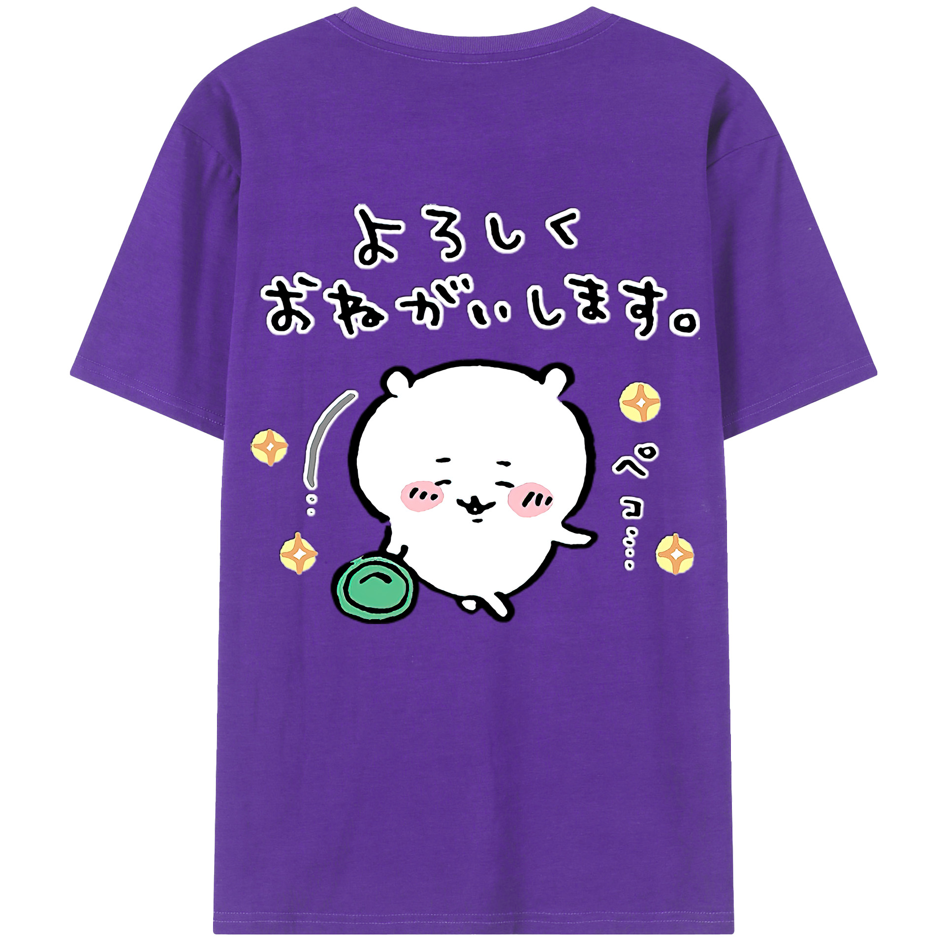 （画像用） ちいかわ ちいかわ Chii-kawa chiikawa 綿100％ メンズ半袖Tシャツ（バックプリント） 通気性