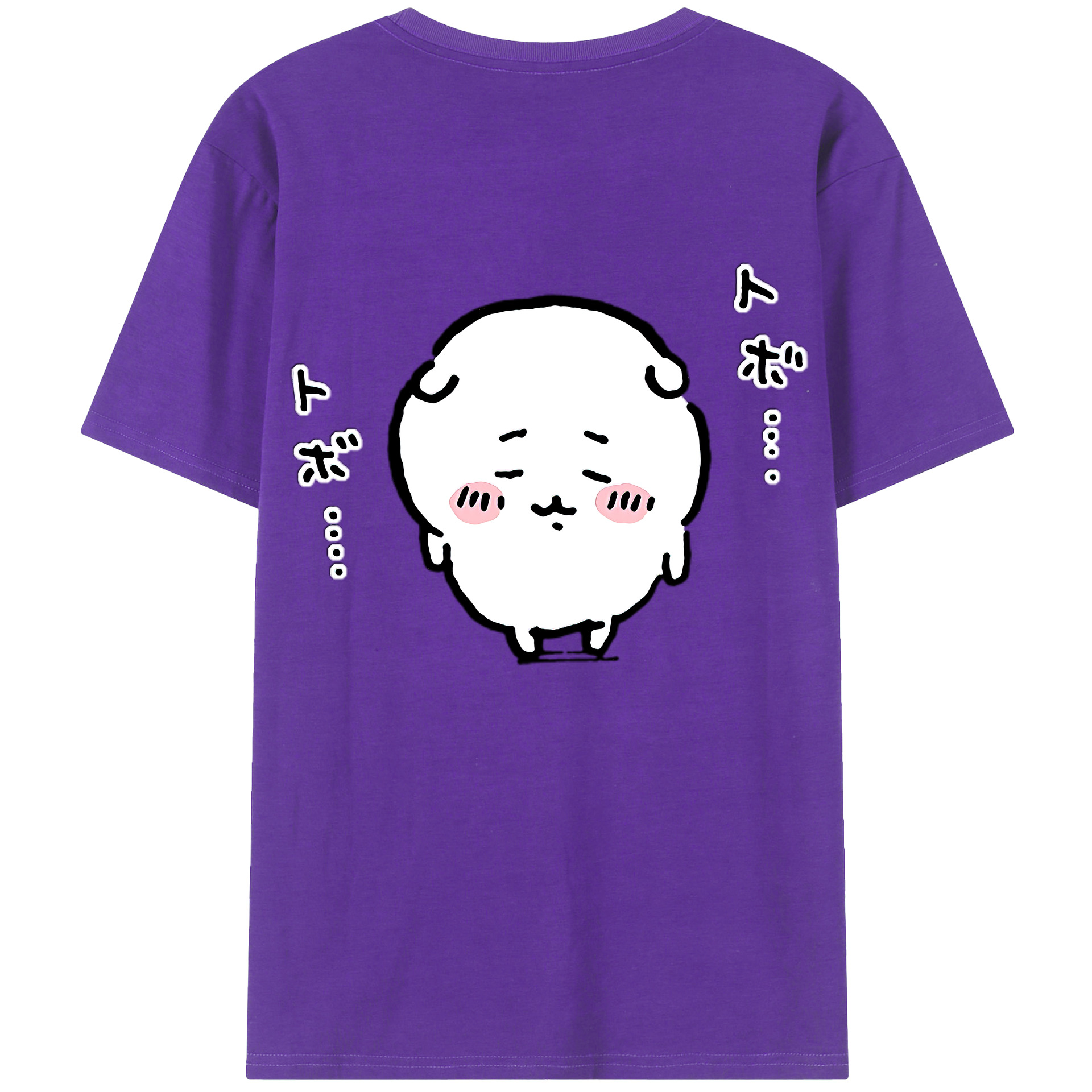 （画像用） ちいかわ ちいかわ Chii-kawa chiikawa 綿100％ メンズ半袖Tシャツ（バックプリント） 通気性