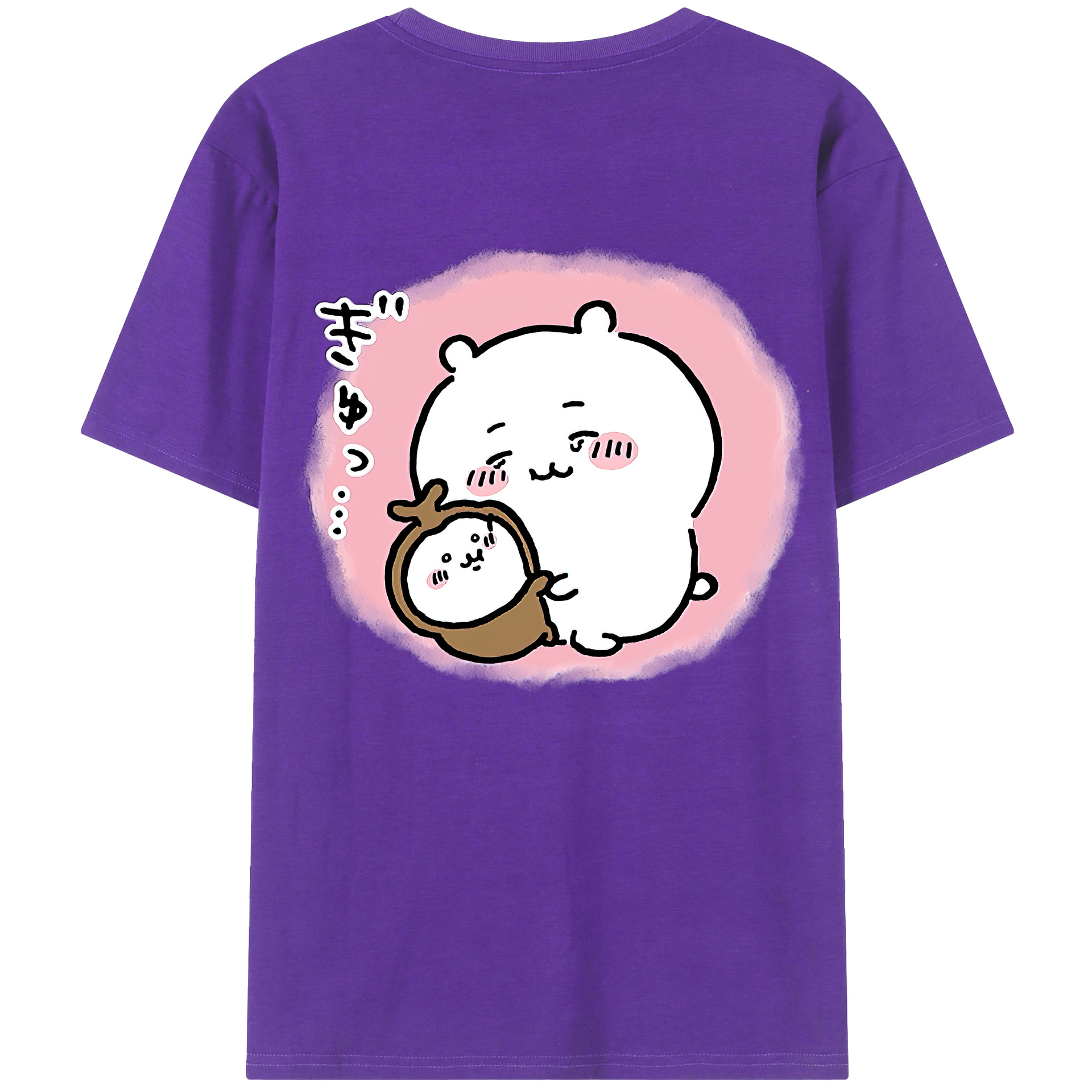 （画像用） ちいかわ ちいかわ Chii-kawa chiikawa 綿100％ メンズ半袖Tシャツ（バックプリント） 通気性