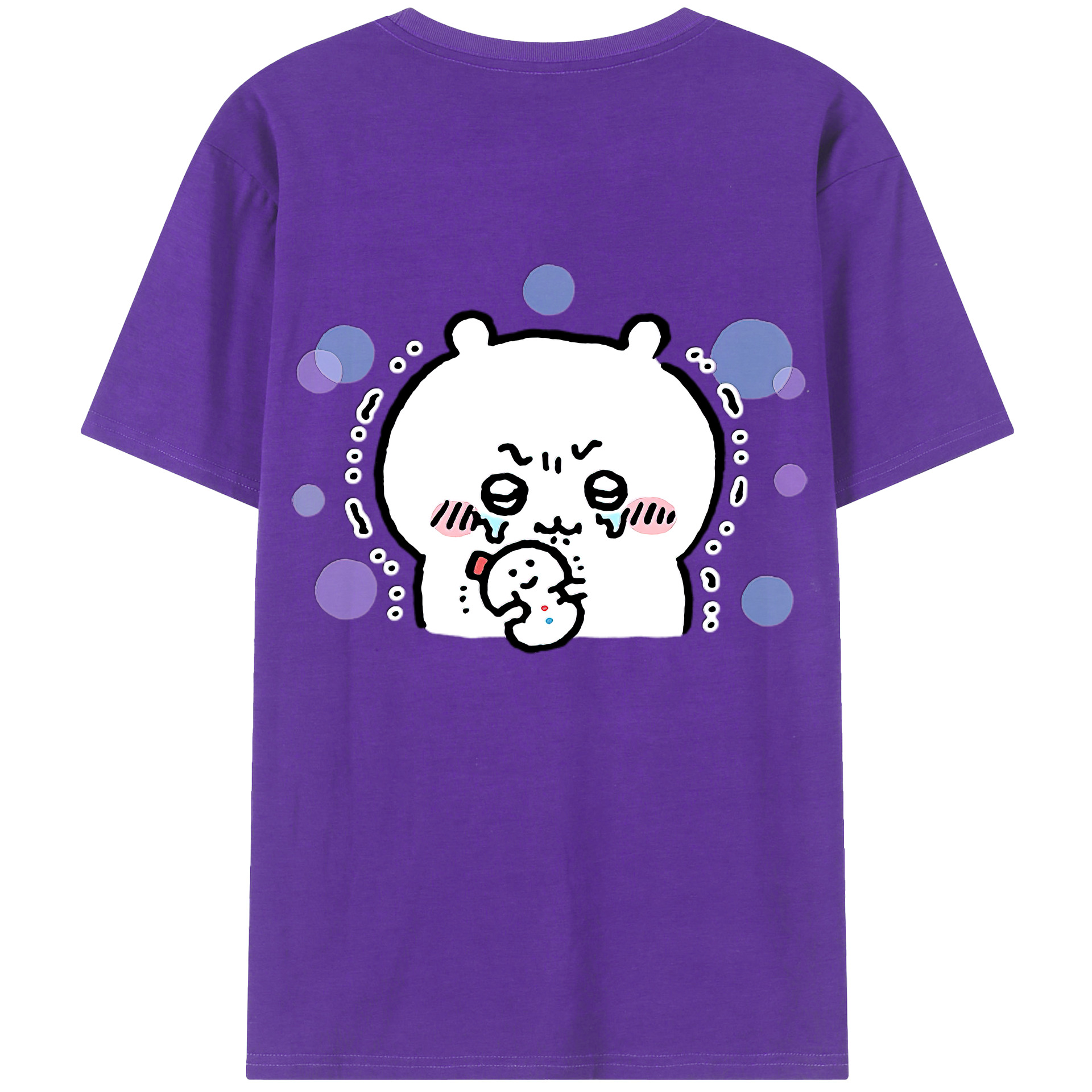 （画像用） ちいかわ ちいかわ Chii-kawa chiikawa 綿100％ メンズ半袖Tシャツ（バックプリント） 通気性
