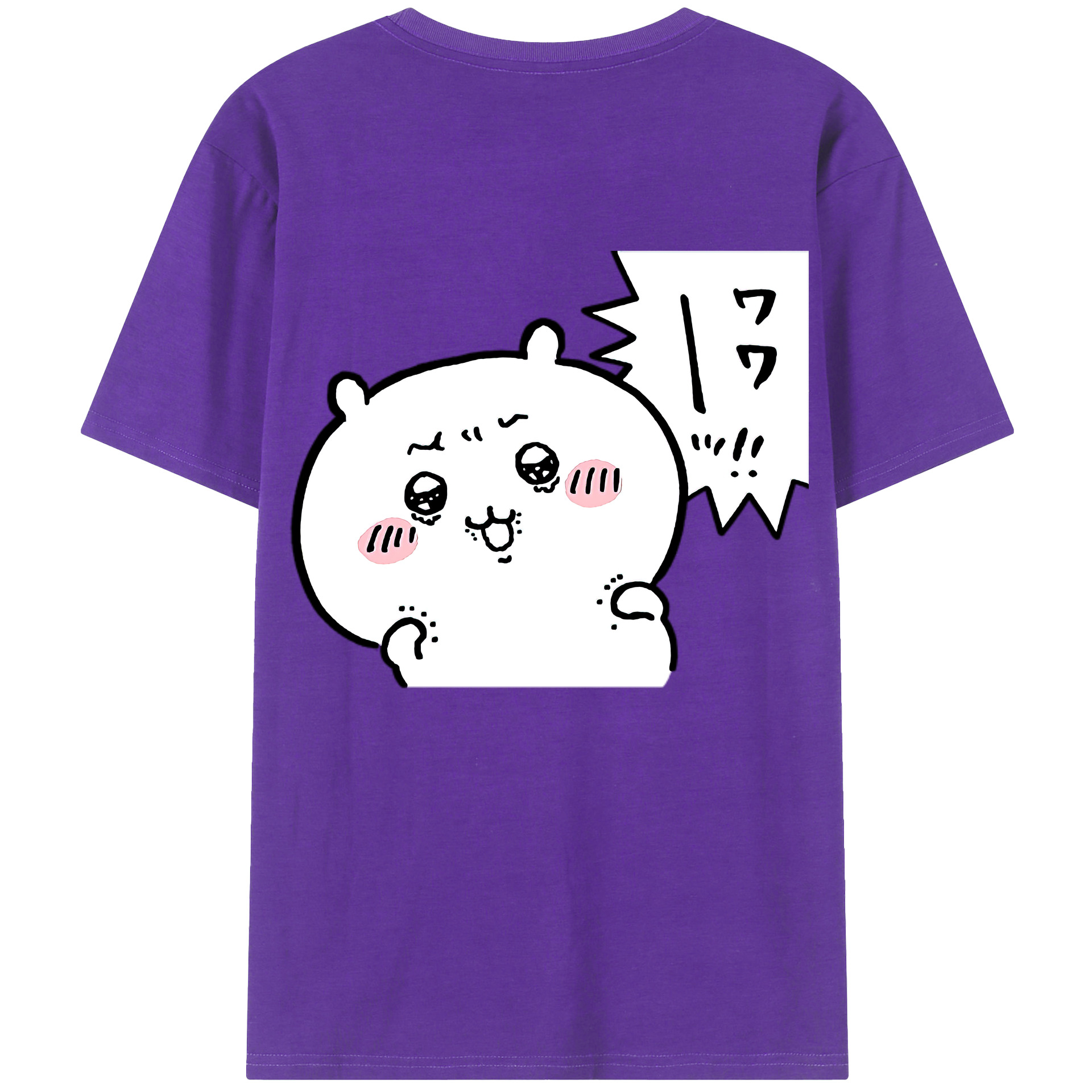 （画像用） ちいかわ ちいかわ Chii-kawa chiikawa 綿100％ メンズ半袖Tシャツ（バックプリント） 通気性