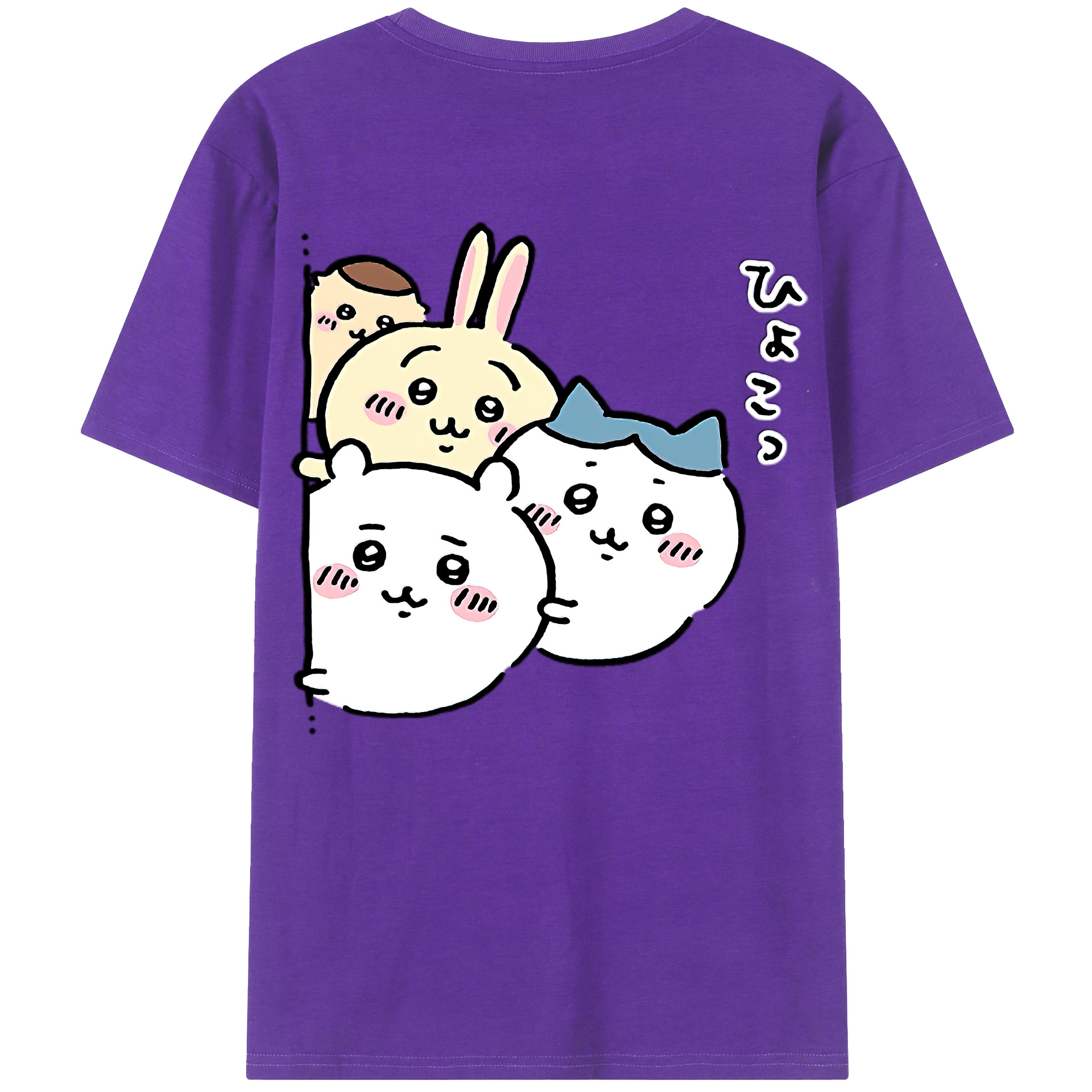 （画像用） ちいかわ ちいかわ Chii-kawa chiikawa 綿100％ メンズ半袖Tシャツ（バックプリント） 通気性