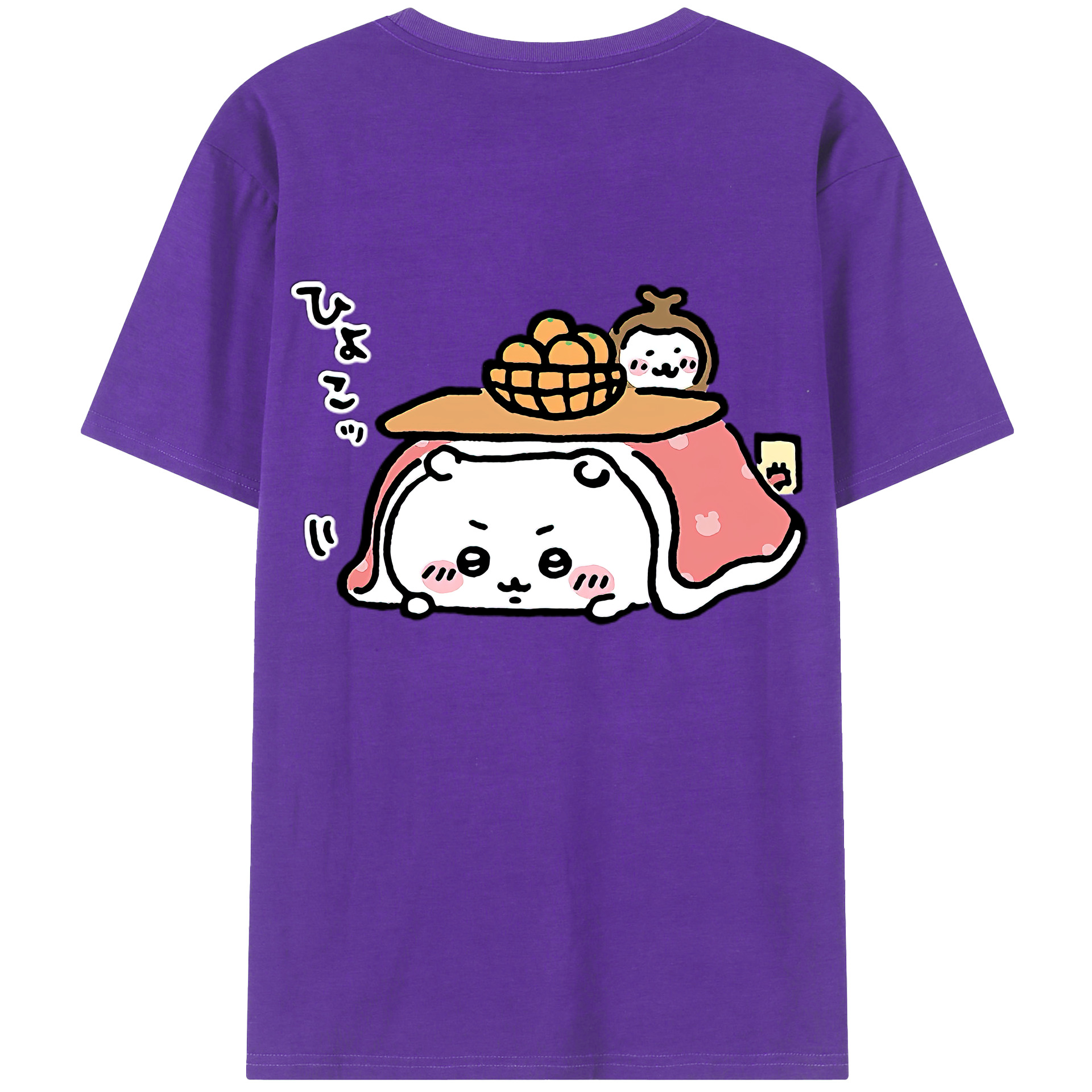 （画像用） ちいかわ ちいかわ Chii-kawa chiikawa 綿100％ メンズ半袖Tシャツ（バックプリント） 通気性
