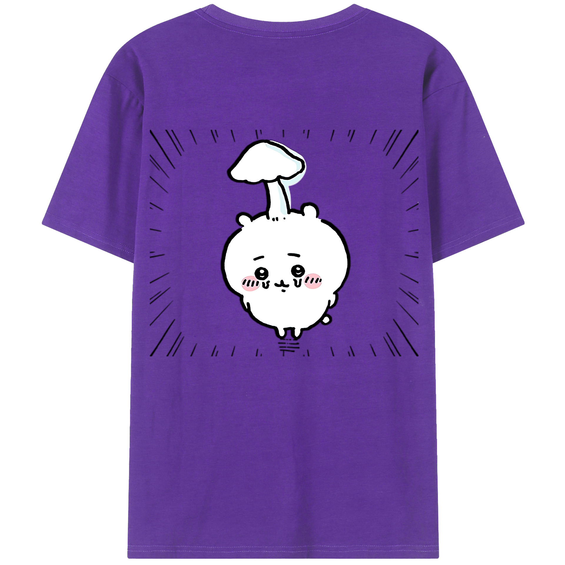 （画像用） ちいかわ ちいかわ Chii-kawa chiikawa 綿100％ メンズ半袖Tシャツ（バックプリント） 通気性