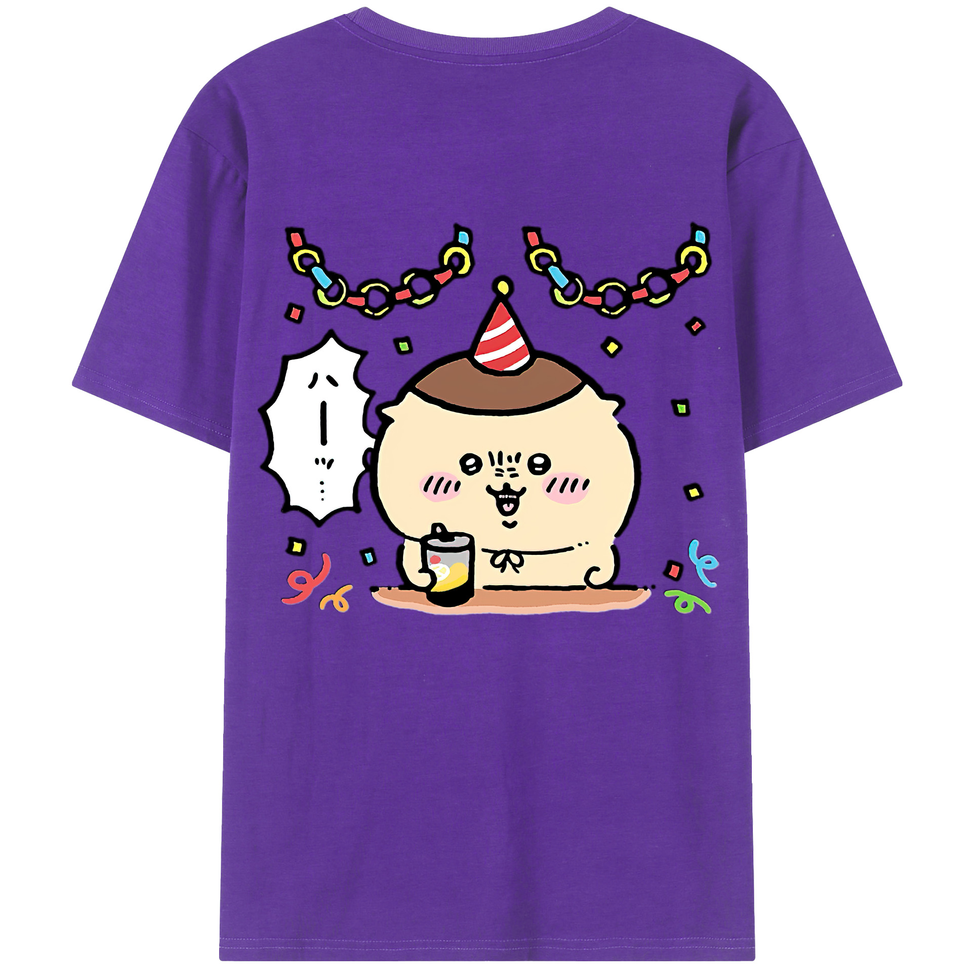 （画像用） ちいかわ くりまんじゅう Chii-kawa kuri manjū 綿100％ メンズ半袖Tシャツ（バックプリント） 通気性