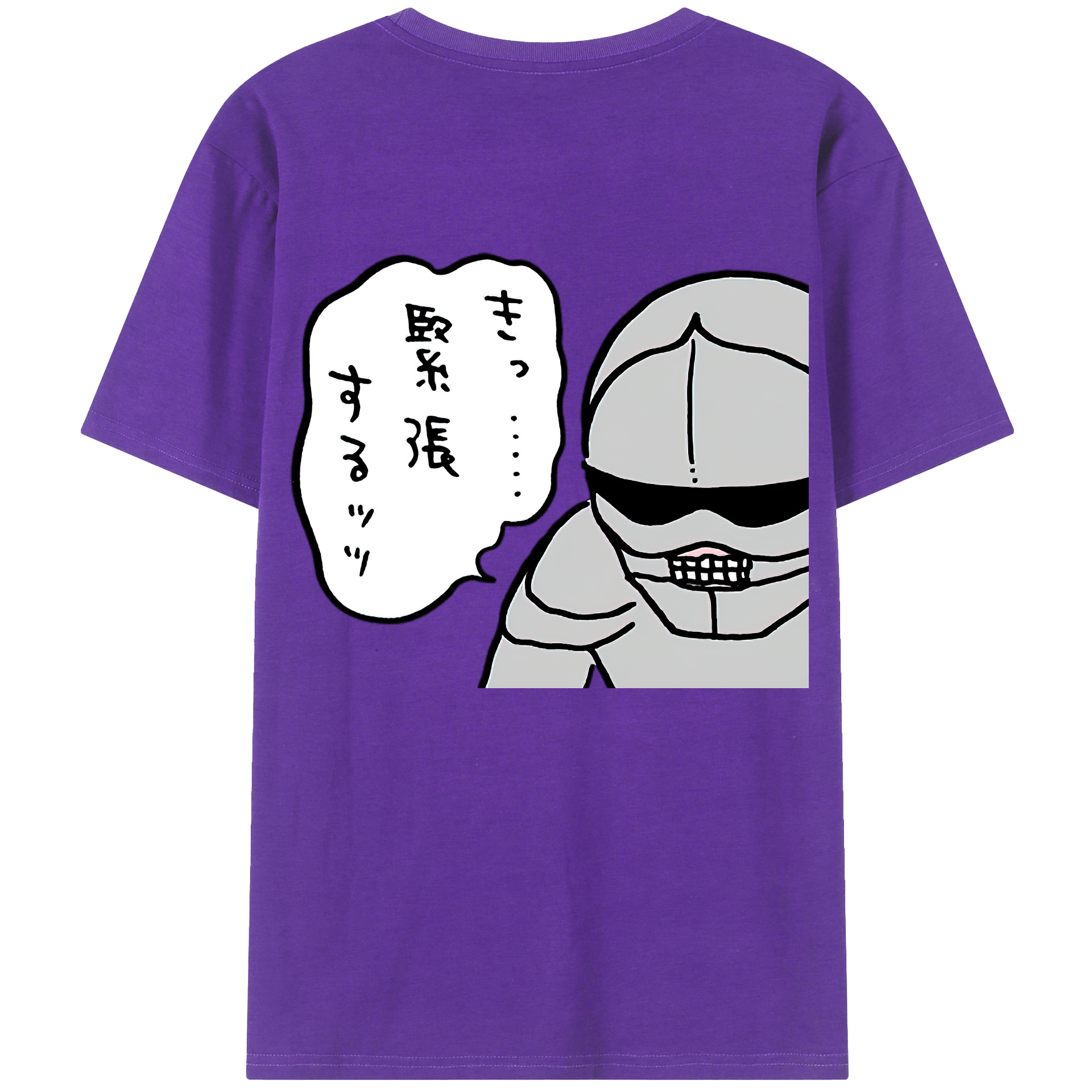 （画像用） ちいかわ 労働の鎧さん Chii-kawa Mr. Armor of Labor 綿100％ メンズ半袖Tシャツ（バックプリント） 通気性