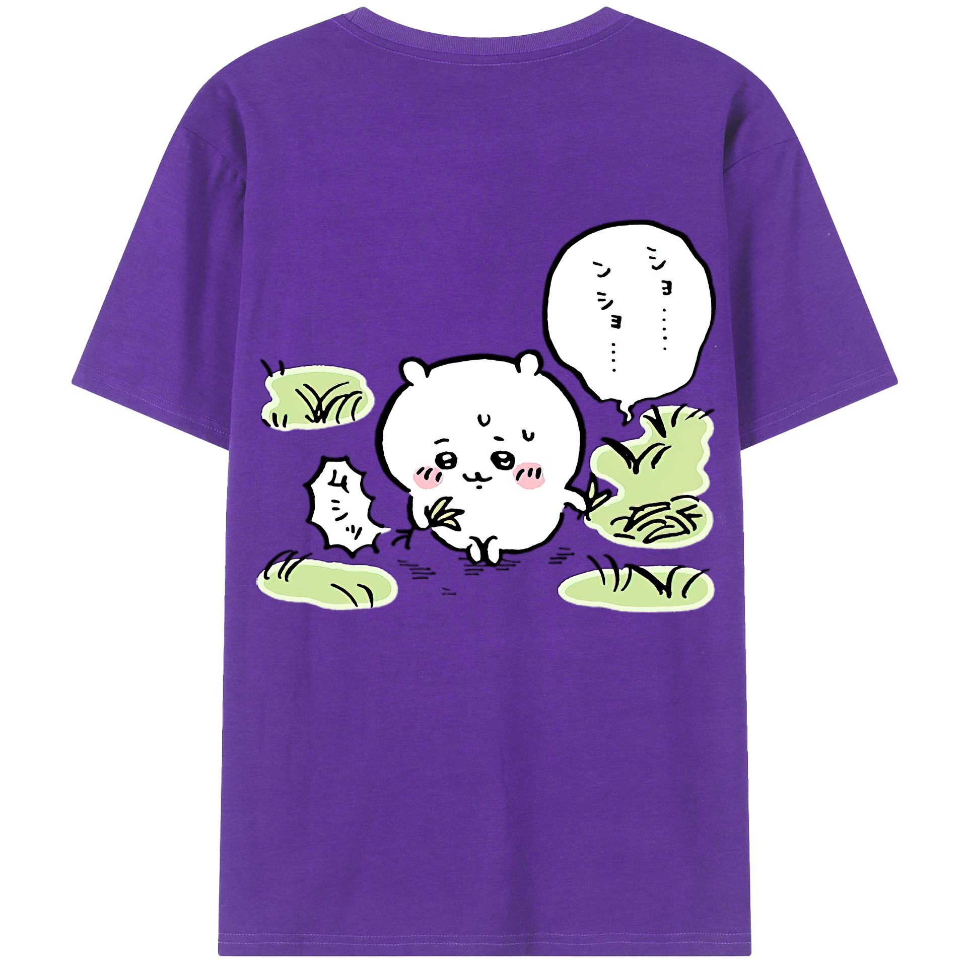 （画像用） ちいかわ ちいかわ Chii-kawa chiikawa 綿100％ メンズ半袖Tシャツ（バックプリント） 通気性