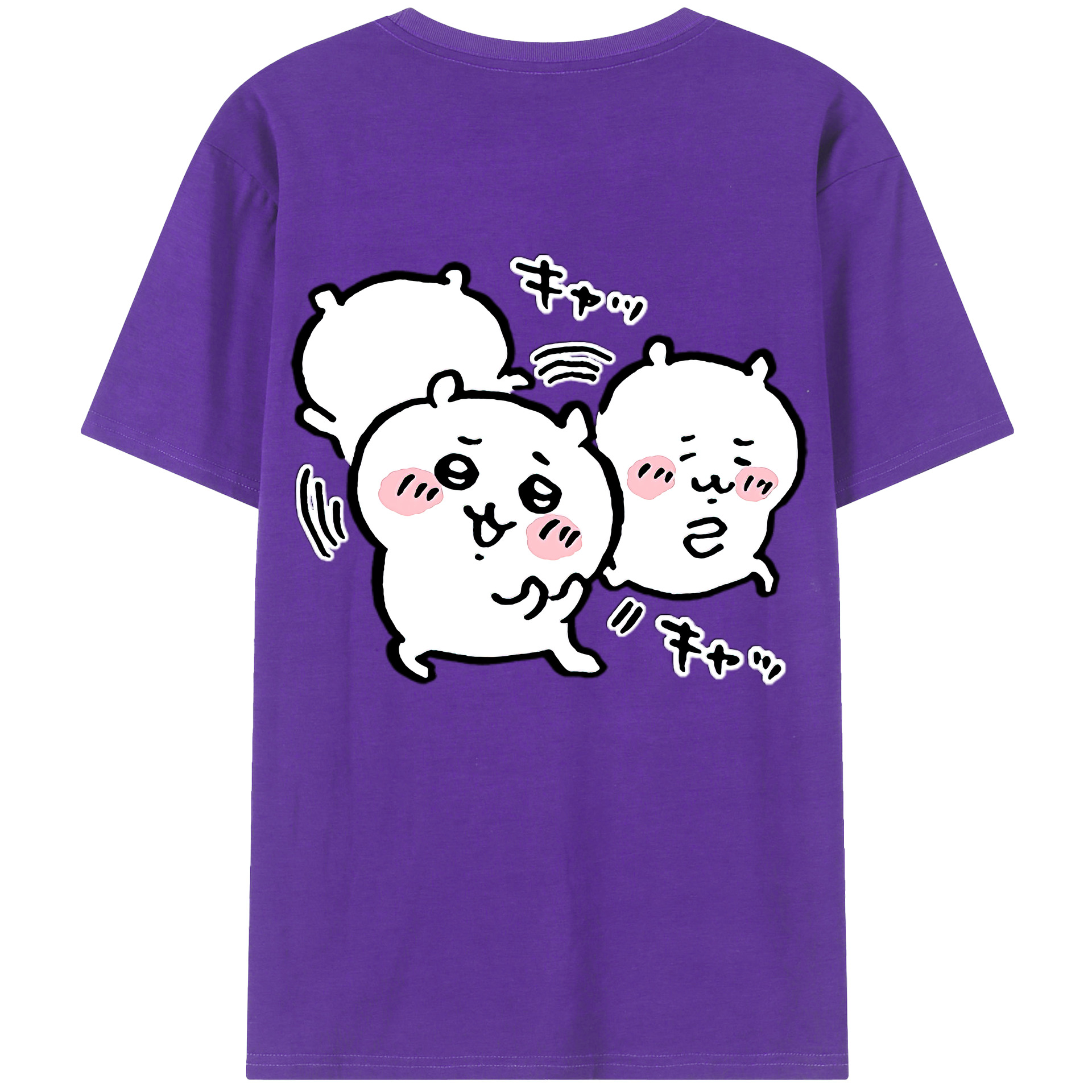 （画像用） ちいかわ ちいかわ Chii-kawa chiikawa 綿100％ メンズ半袖Tシャツ（バックプリント） 通気性