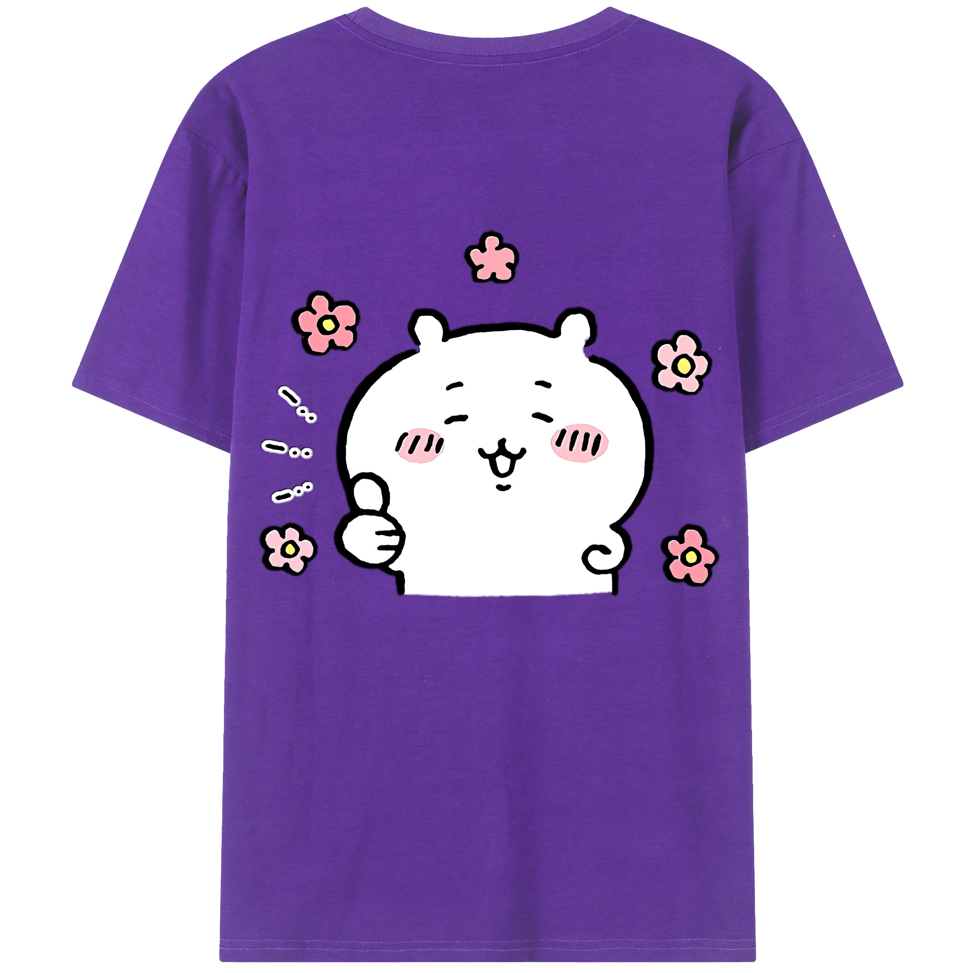 （画像用） ちいかわ ちいかわ Chii-kawa chiikawa 綿100％ メンズ半袖Tシャツ（バックプリント） 通気性