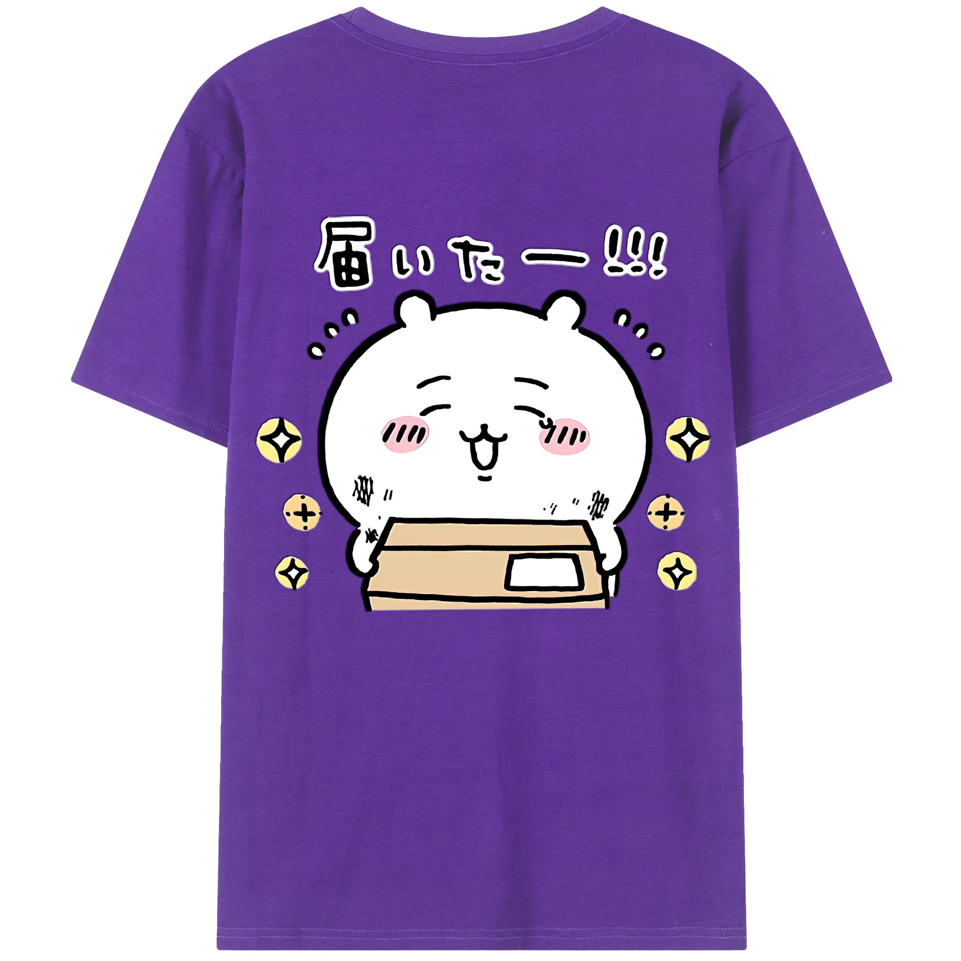 （画像用） ちいかわ ちいかわ Chii-kawa chiikawa 綿100％ メンズ半袖Tシャツ（バックプリント） 通気性