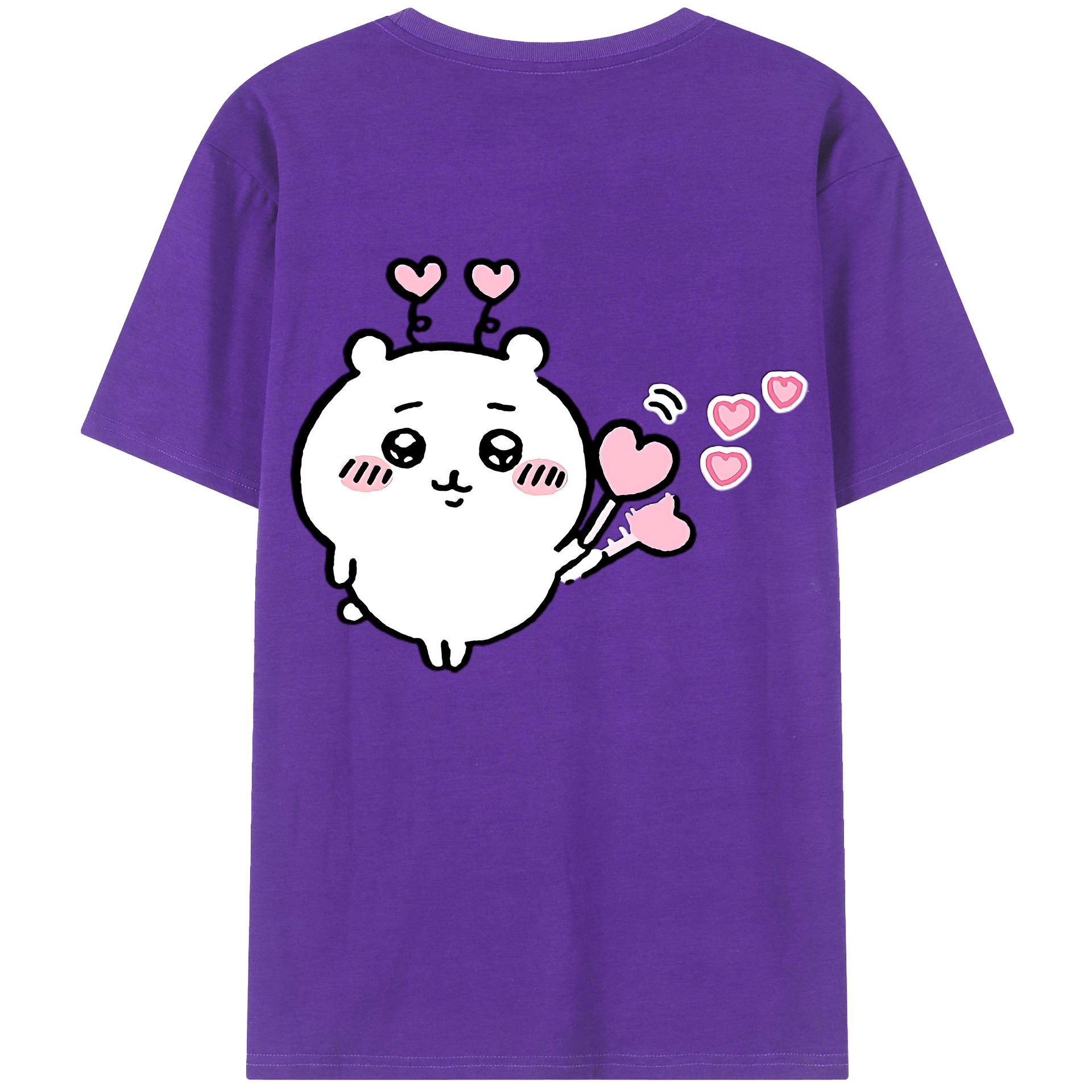 （画像用） ちいかわ ちいかわ Chii-kawa chiikawa 綿100％ メンズ半袖Tシャツ（バックプリント） 通気性