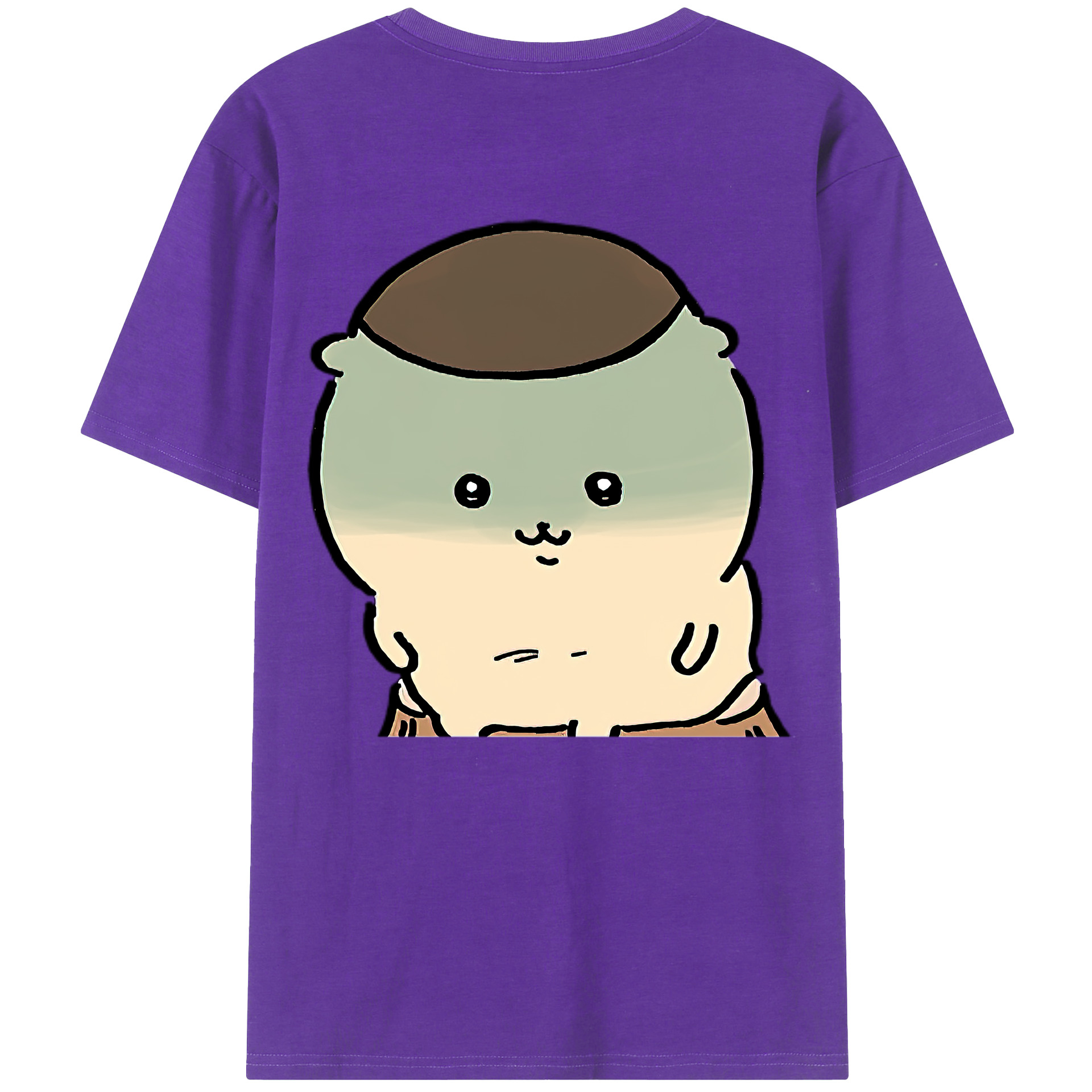 （画像用） ちいかわ くりまんじゅう Chii-kawa kuri manjū 綿100％ メンズ半袖Tシャツ（バックプリント） 通気性