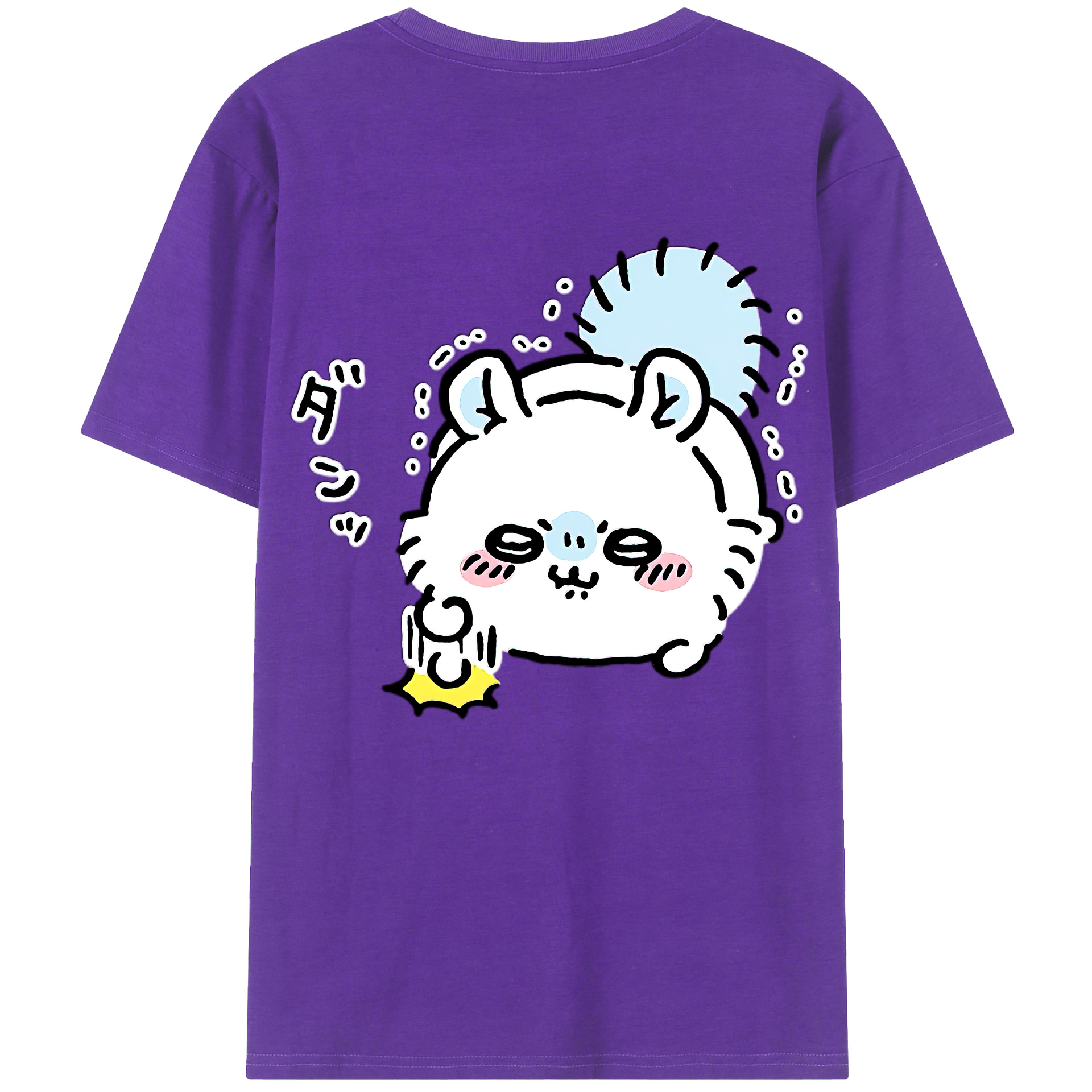 （画像用） ちいかわ モモンガ Chii-kawa Momonga 綿100％ メンズ半袖Tシャツ（バックプリント） 通気性
