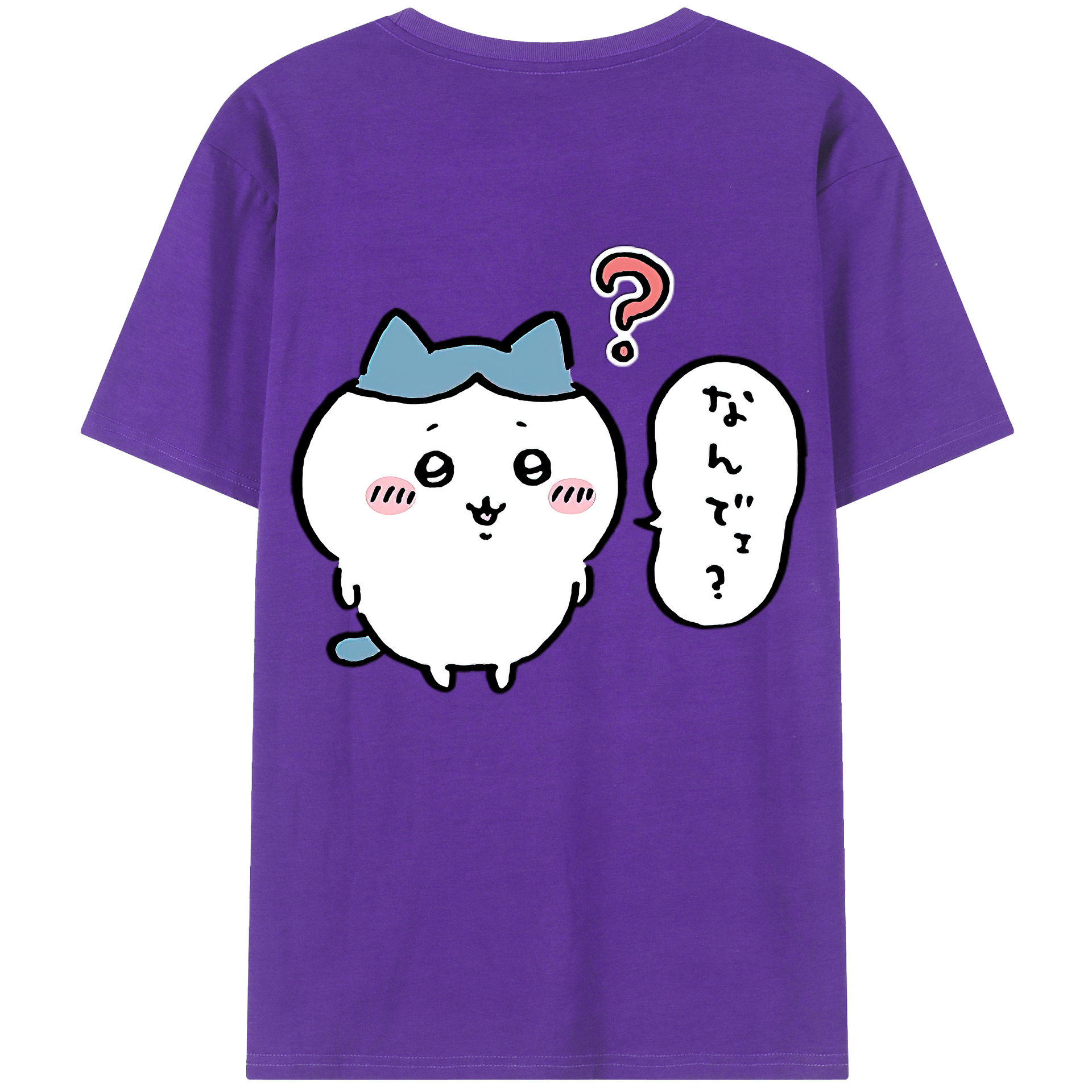（画像用） ちいかわ ハチワレ Chii-kawa hachiware 綿100％ メンズ半袖Tシャツ（バックプリント） 通気性