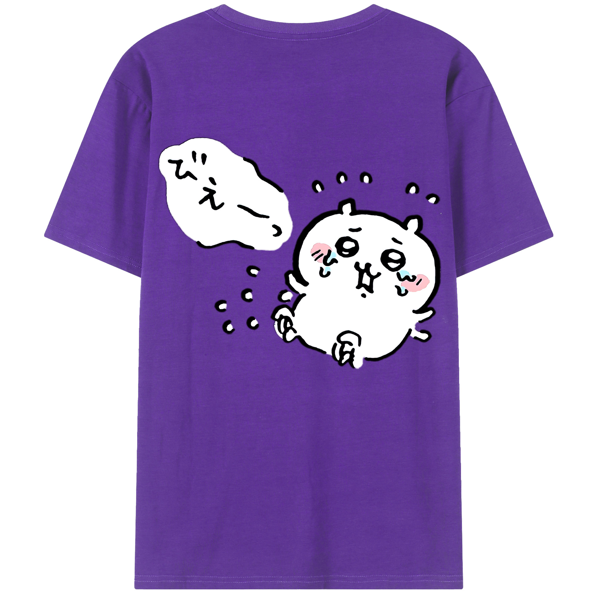（画像用） ちいかわ ちいかわ Chii-kawa chiikawa 綿100％ メンズ半袖Tシャツ（バックプリント） 通気性