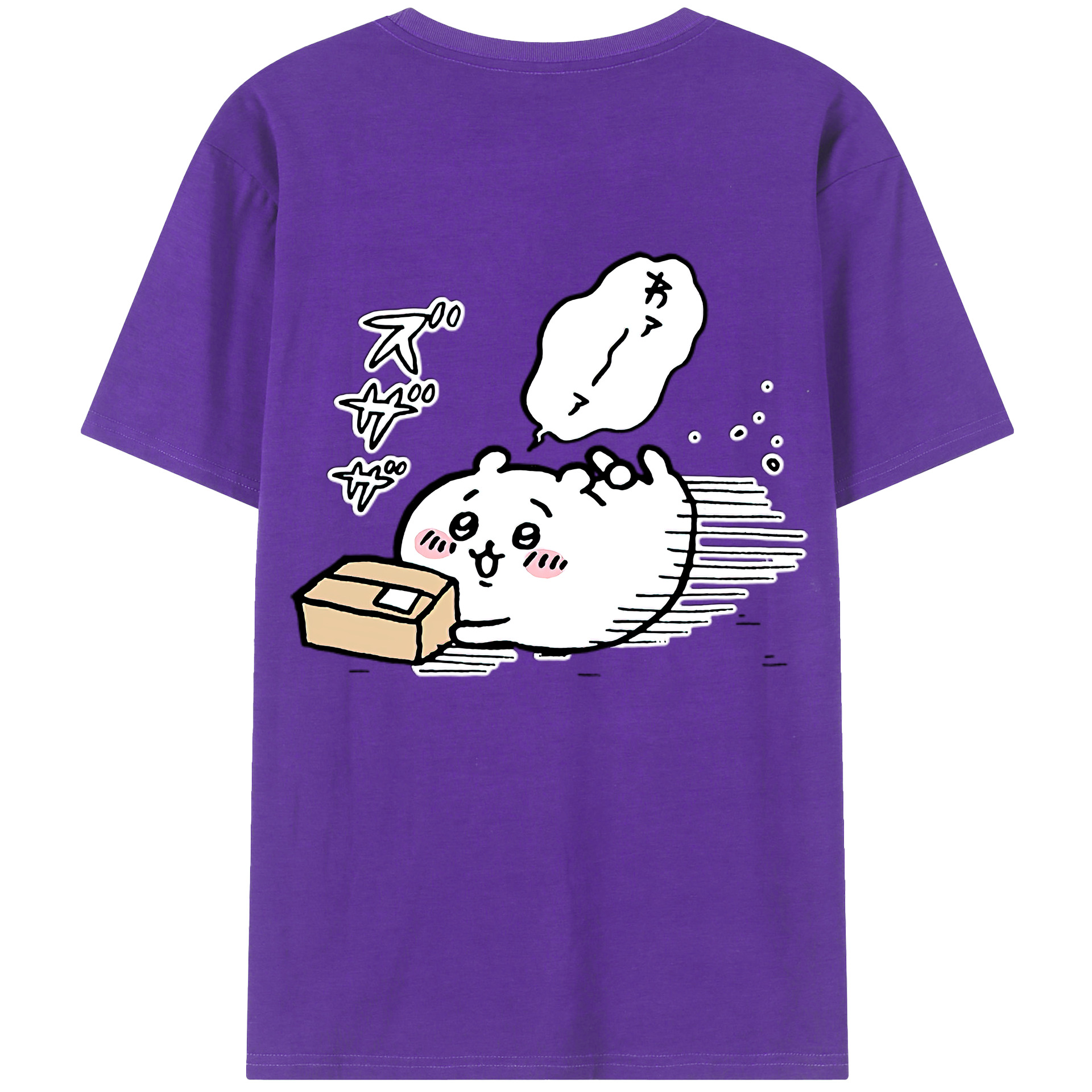 （画像用） ちいかわ ちいかわ Chii-kawa chiikawa 綿100％ メンズ半袖Tシャツ（バックプリント） 通気性