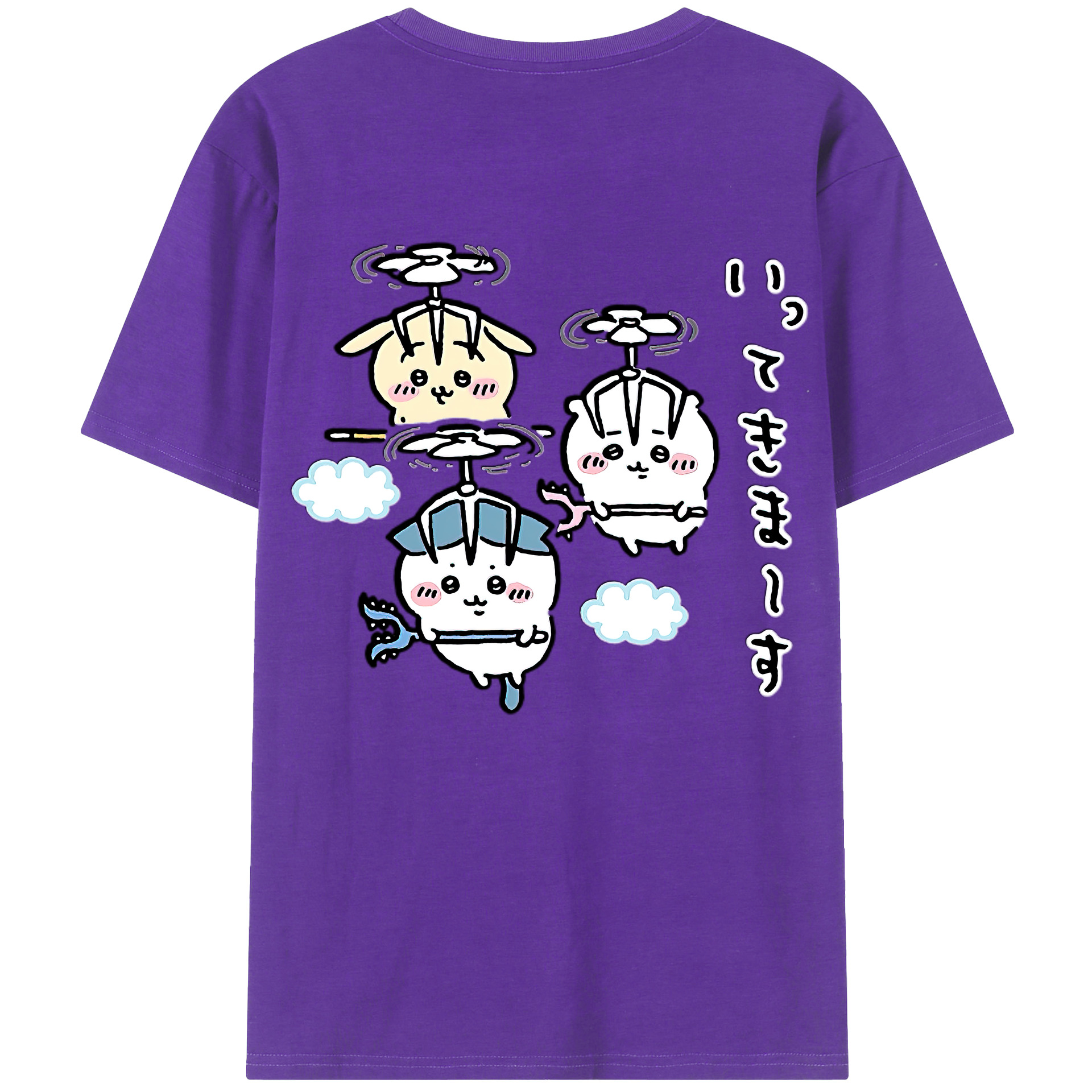 （画像用） ちいかわ ちいかわ Chii-kawa chiikawa 綿100％ メンズ半袖Tシャツ（バックプリント） 通気性