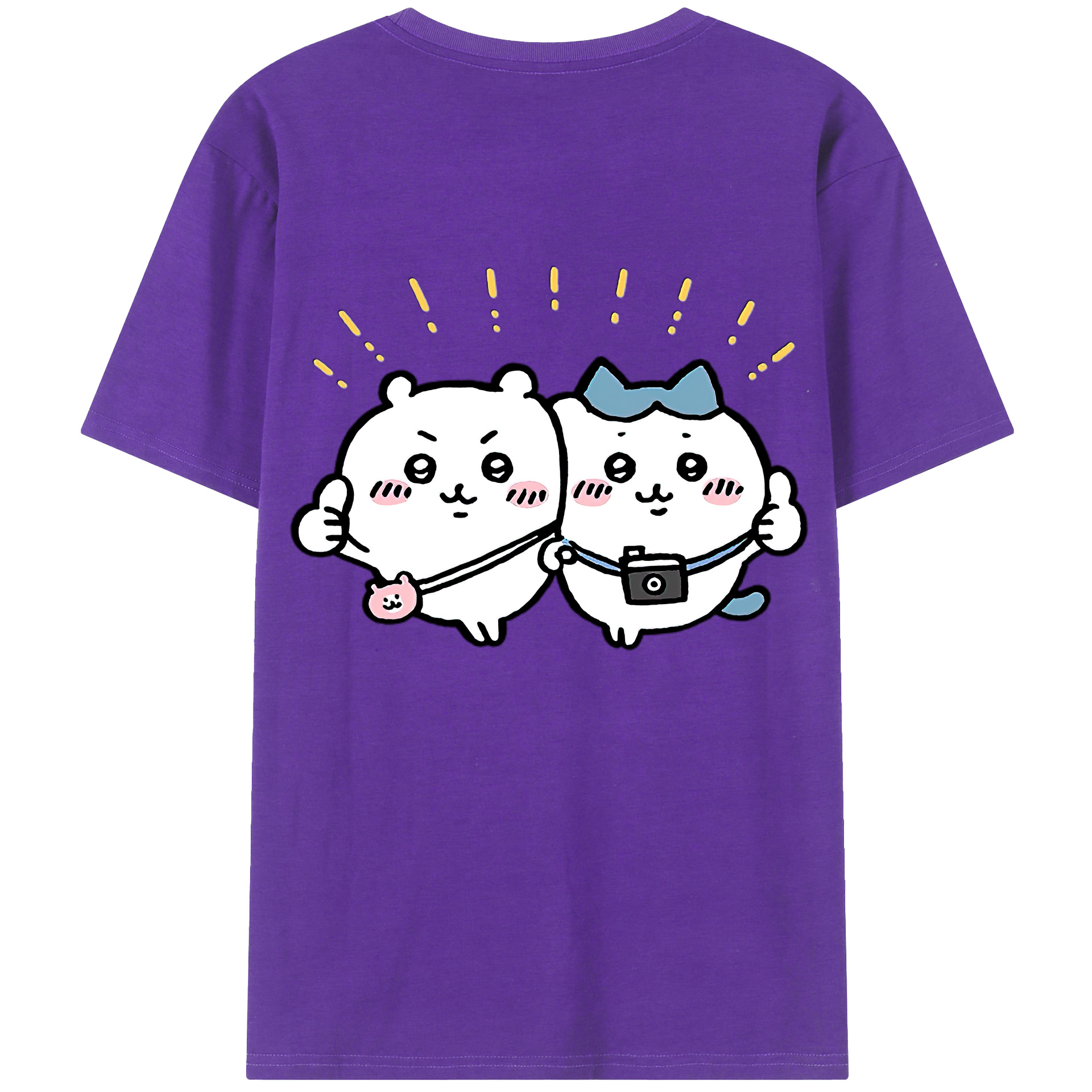 （画像用） ちいかわ ちいかわ Chii-kawa chiikawa 綿100％ メンズ半袖Tシャツ（バックプリント） 通気性