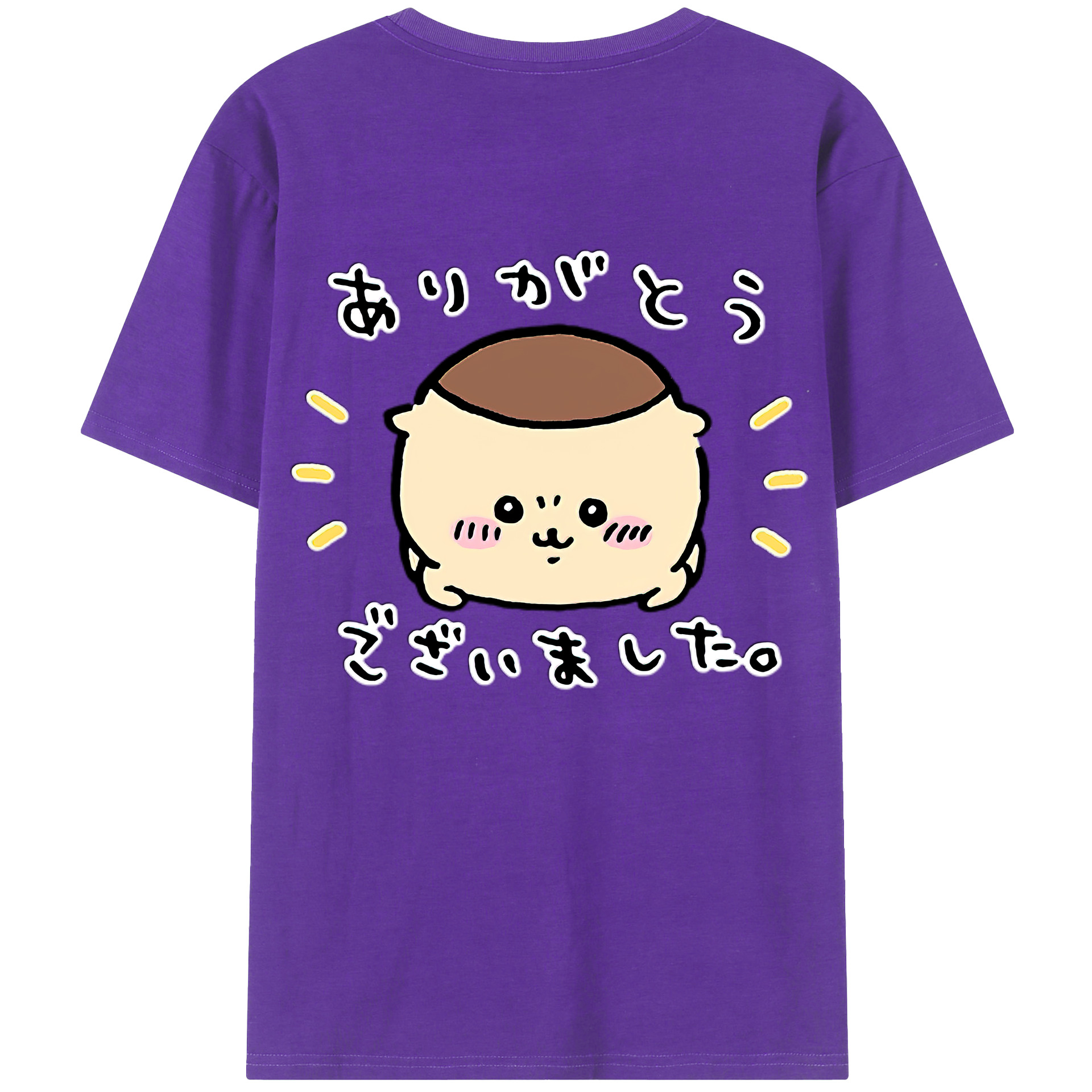 （画像用） ちいかわ くりまんじゅう Chii-kawa kuri manjū 綿100％ メンズ半袖Tシャツ（バックプリント） 通気性