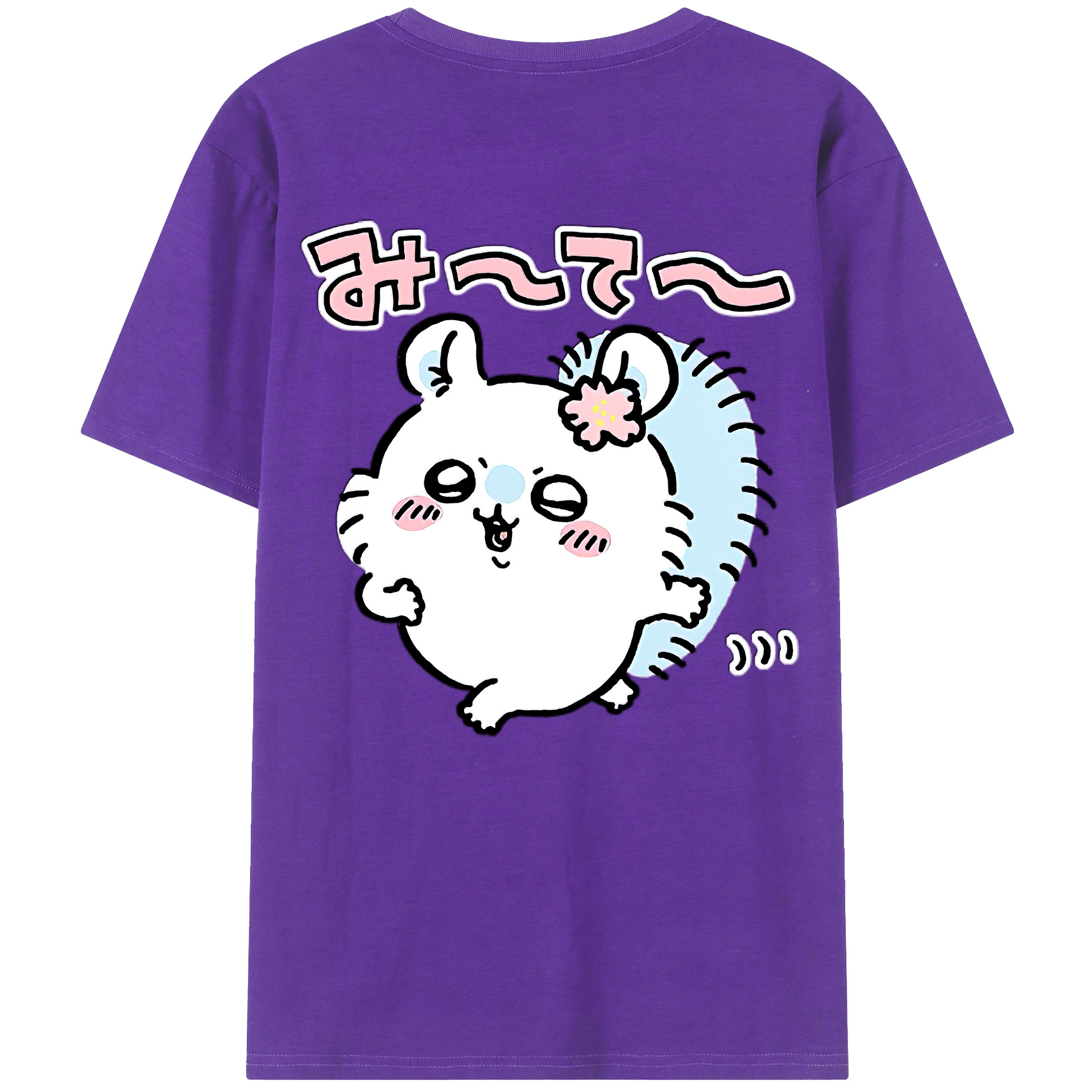 （画像用） ちいかわ モモンガ Chii-kawa Momonga 綿100％ メンズ半袖Tシャツ（バックプリント） 通気性