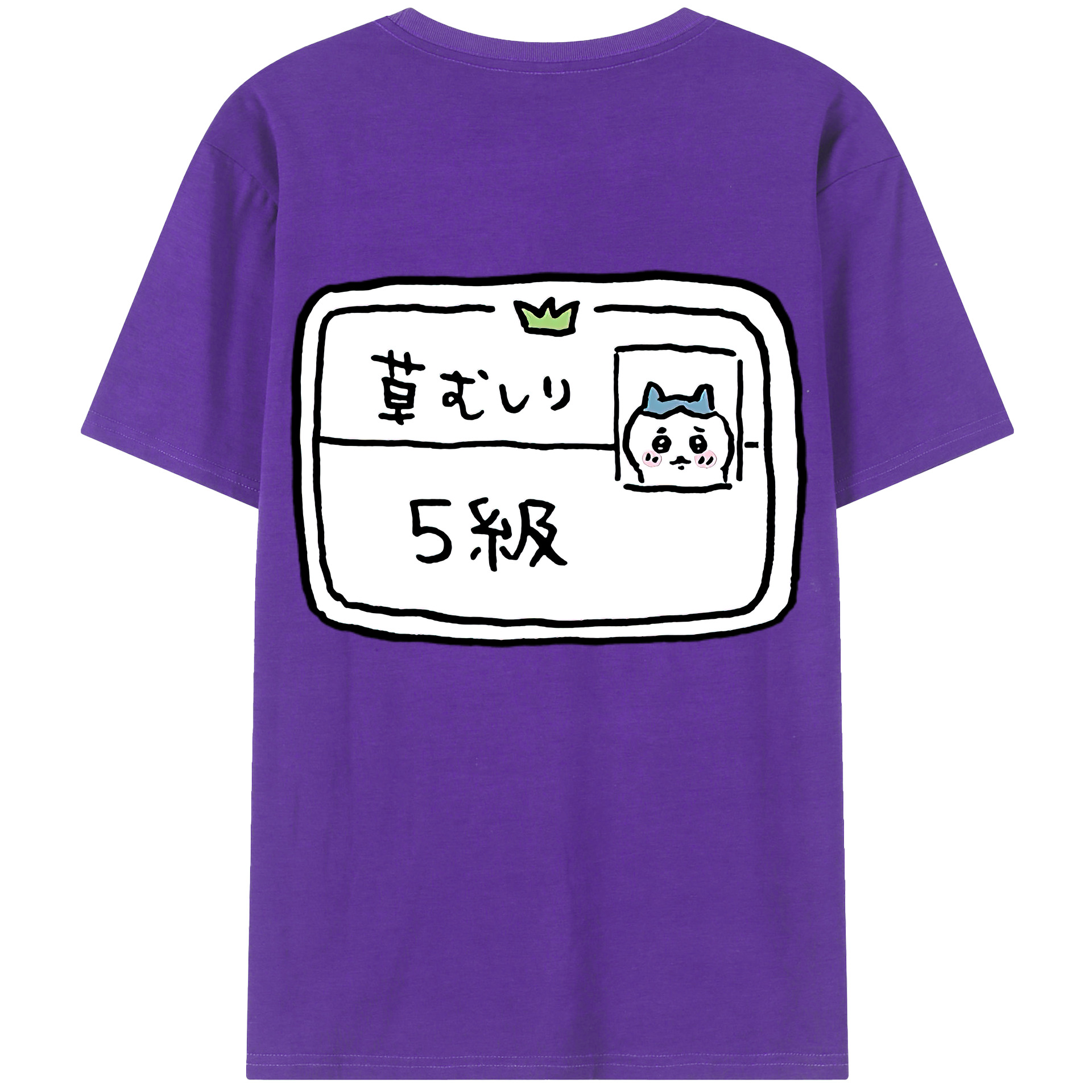 （画像用） ちいかわ ハチワレ Chii-kawa hachiware 綿100％ メンズ半袖Tシャツ（バックプリント） 通気性