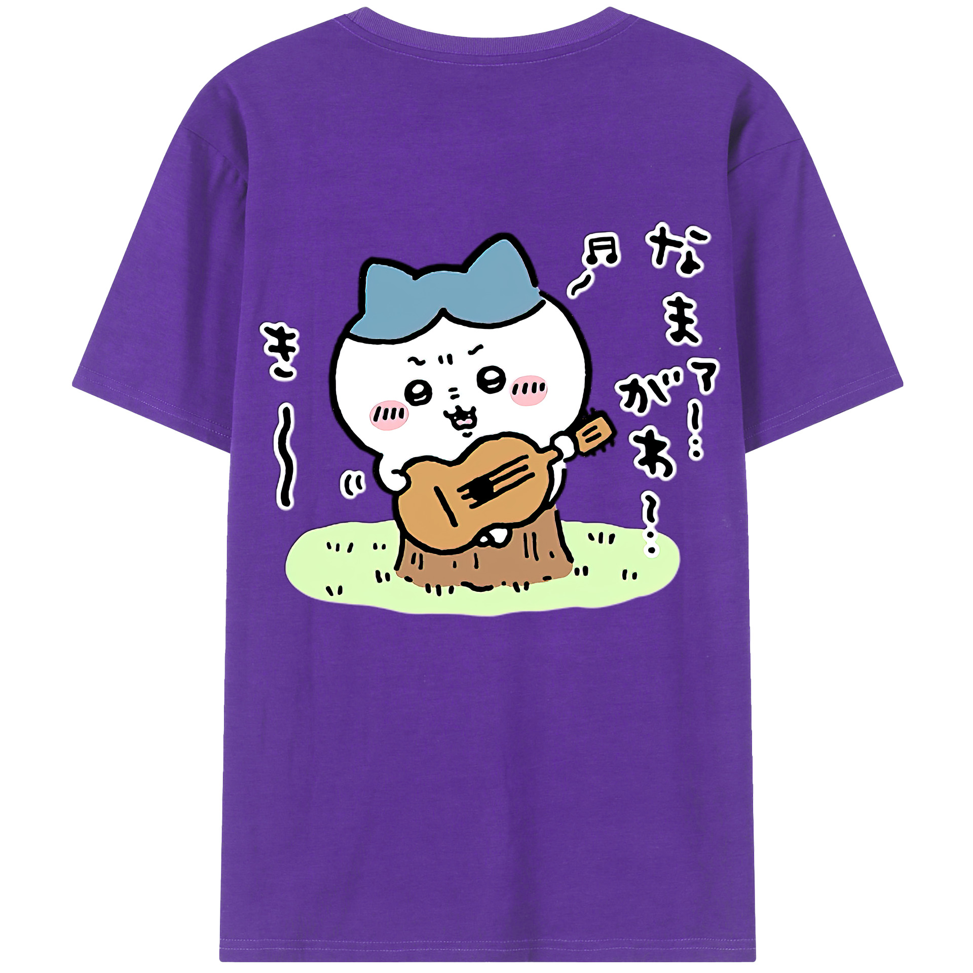 （画像用） ちいかわ ハチワレ Chii-kawa hachiware 綿100％ メンズ半袖Tシャツ（バックプリント） 通気性