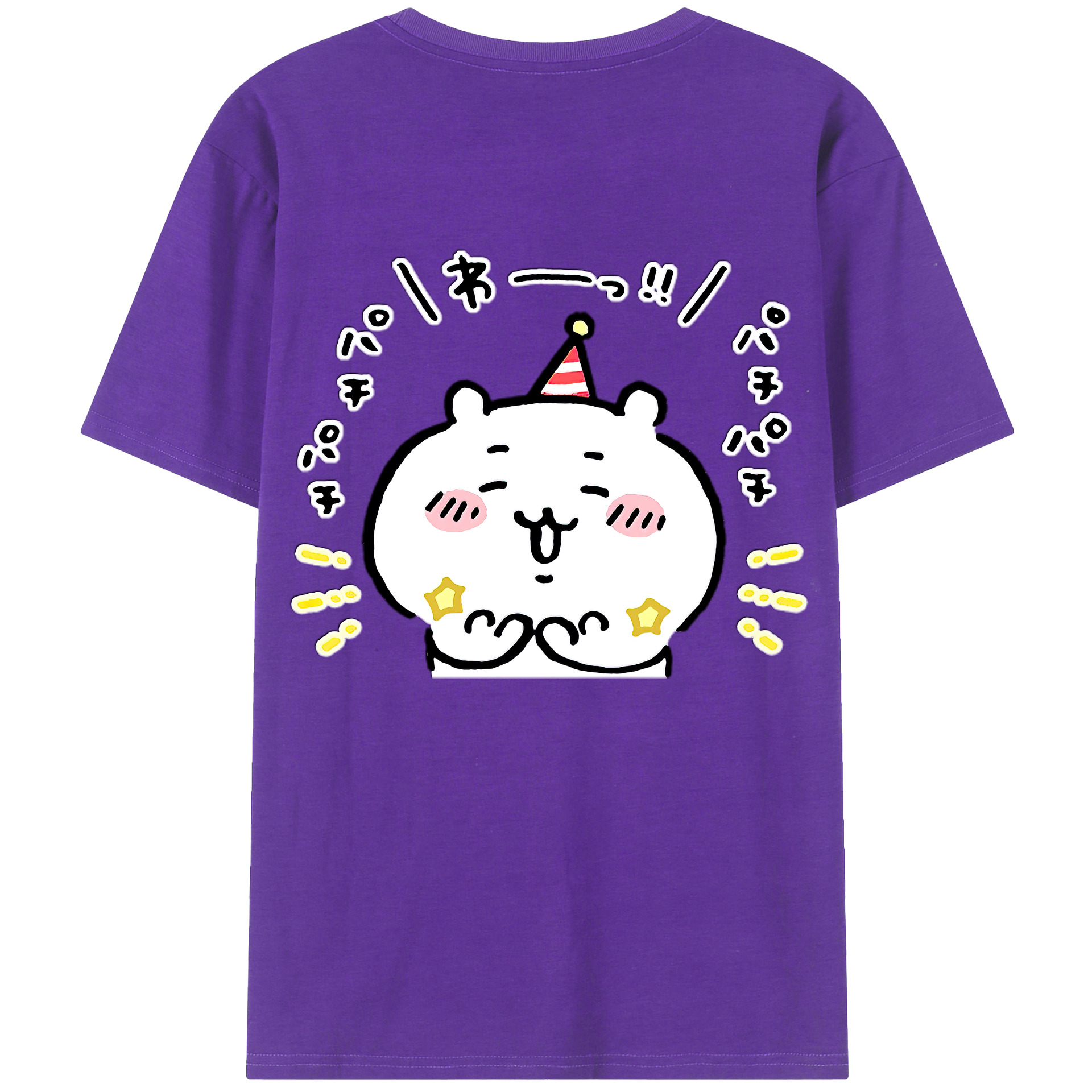 （画像用） ちいかわ ちいかわ Chii-kawa chiikawa 綿100％ メンズ半袖Tシャツ（バックプリント） 通気性