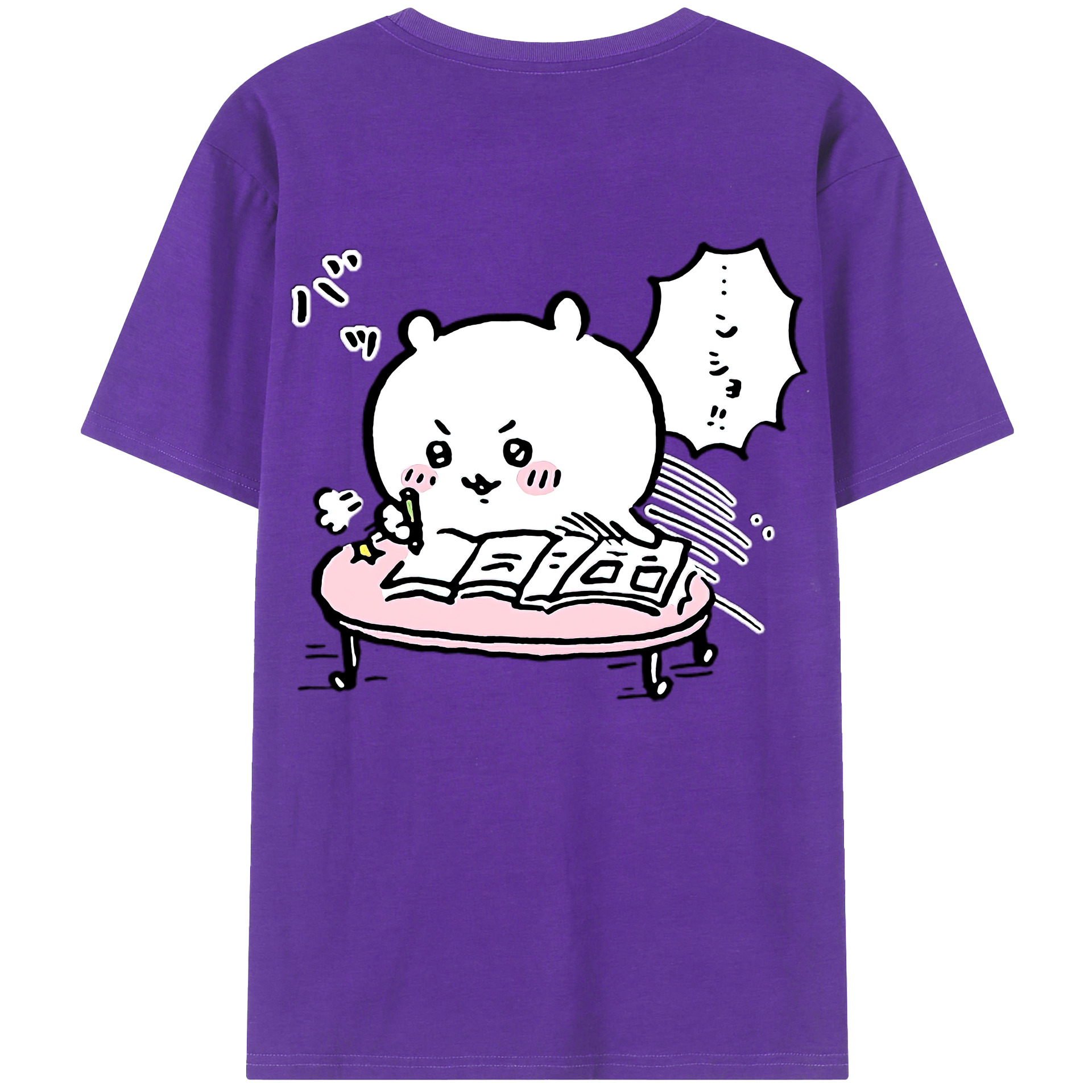 （画像用） ちいかわ ちいかわ Chii-kawa chiikawa 綿100％ メンズ半袖Tシャツ（バックプリント） 通気性