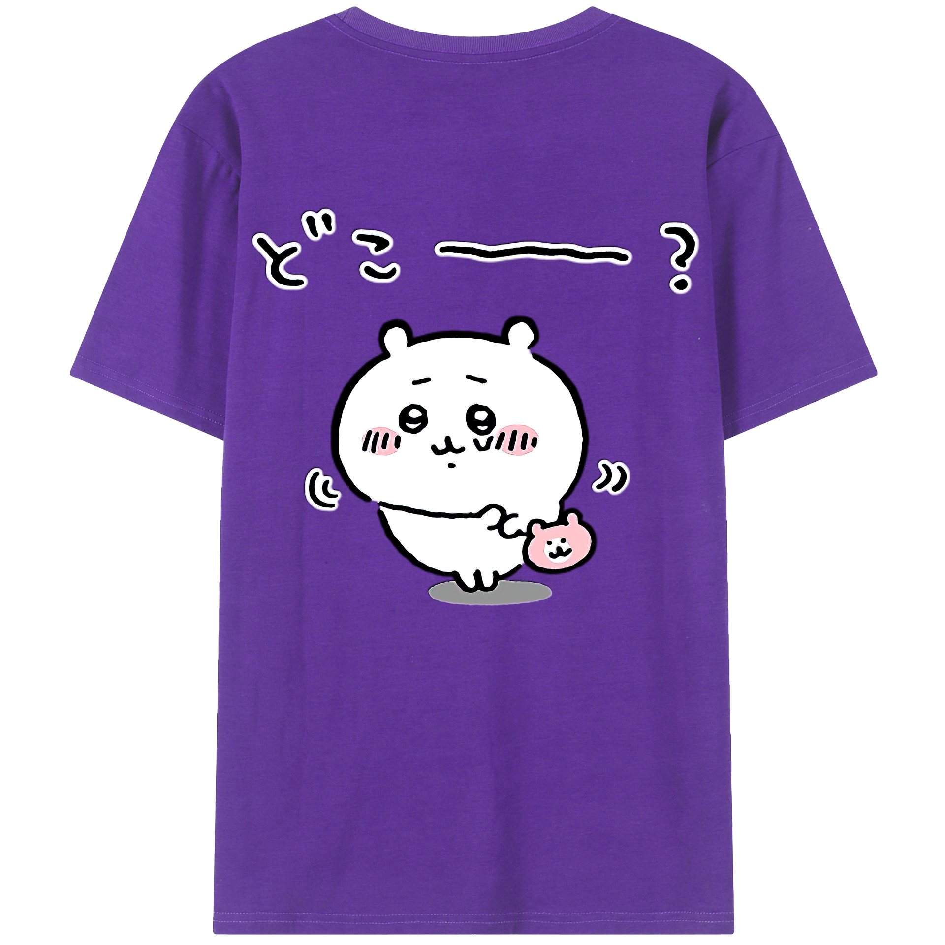 （画像用） ちいかわ ちいかわ Chii-kawa chiikawa 綿100％ メンズ半袖Tシャツ（バックプリント） 通気性