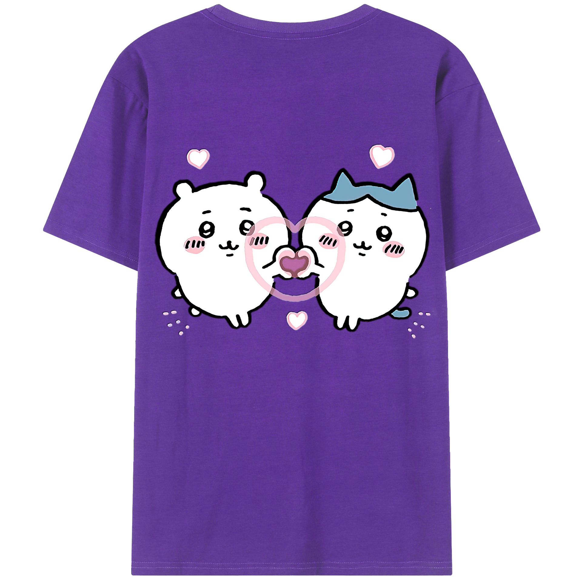 （画像用） ちいかわ ちいかわ Chii-kawa chiikawa 綿100％ メンズ半袖Tシャツ（バックプリント） 通気性