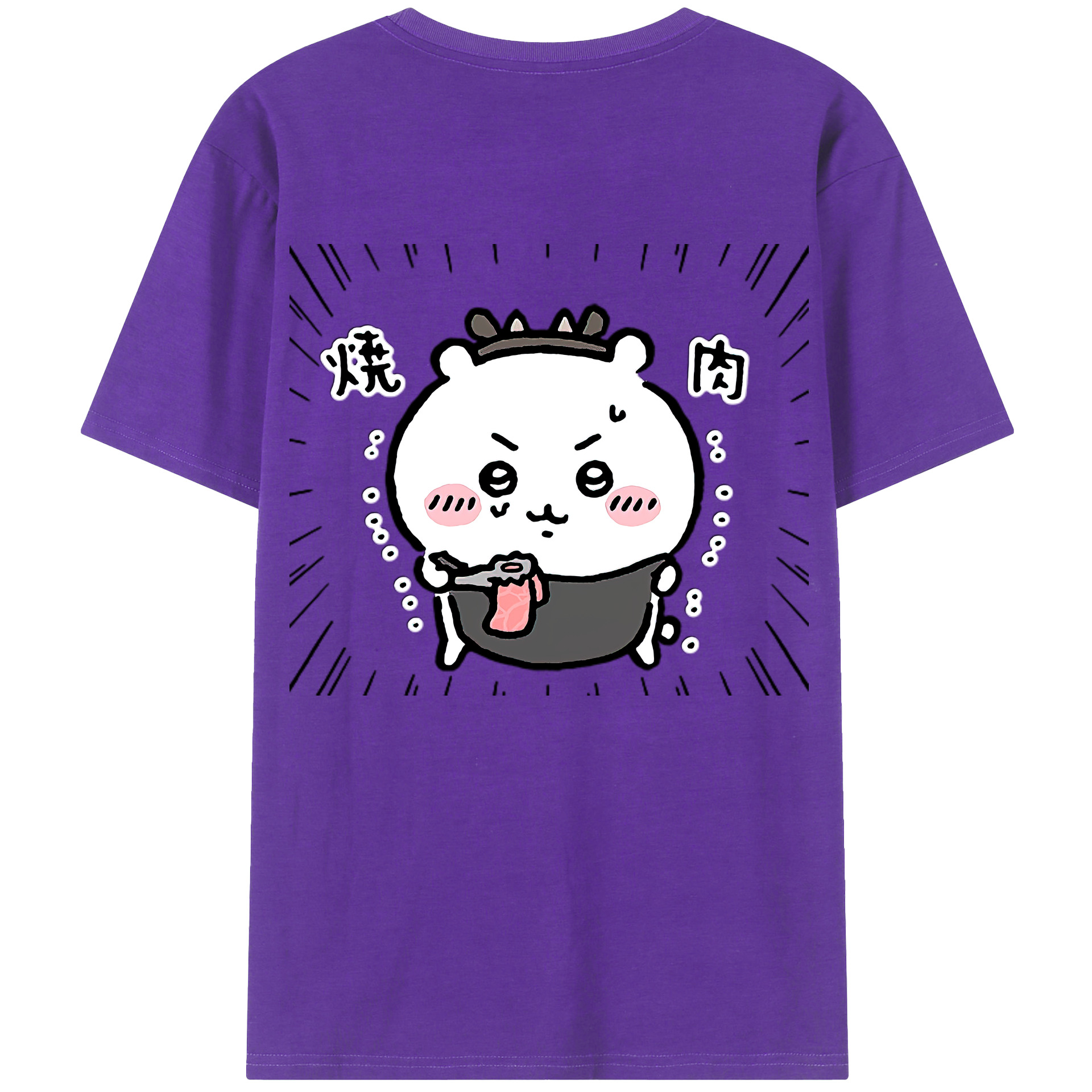 （画像用） ちいかわ ちいかわ Chii-kawa chiikawa 綿100％ メンズ半袖Tシャツ（バックプリント） 通気性