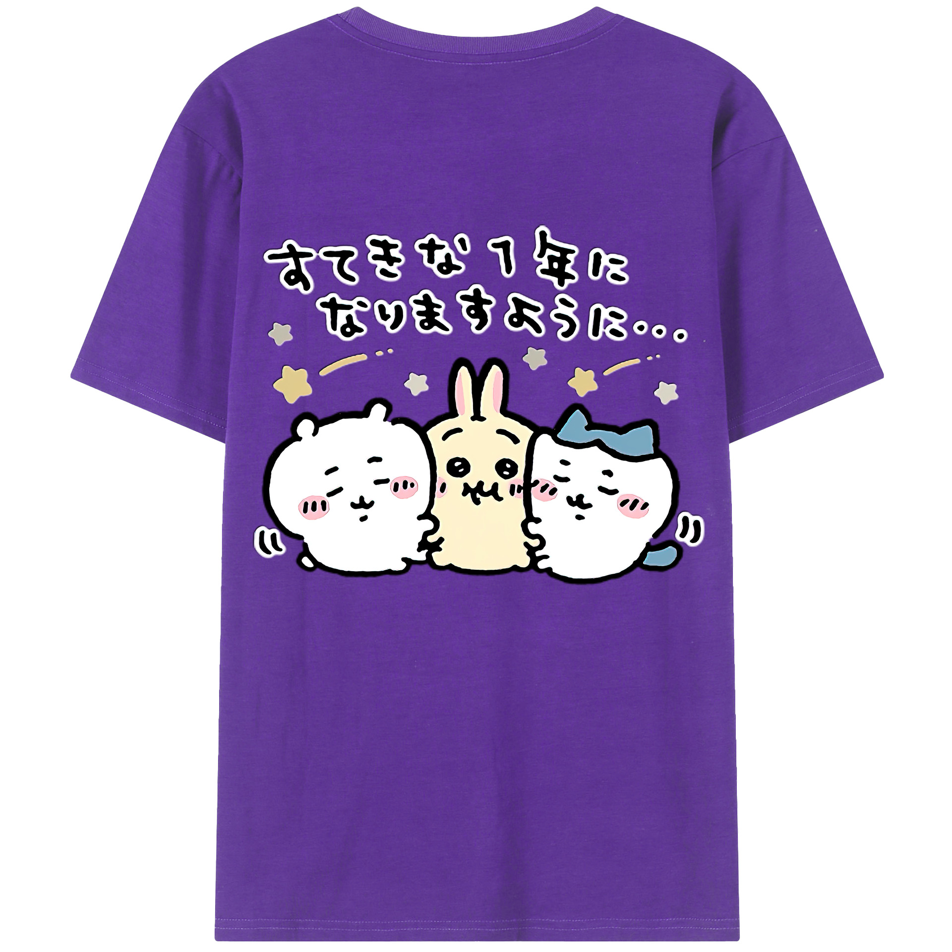 （画像用） ちいかわ ちいかわ Chii-kawa chiikawa 綿100％ メンズ半袖Tシャツ（バックプリント） 通気性