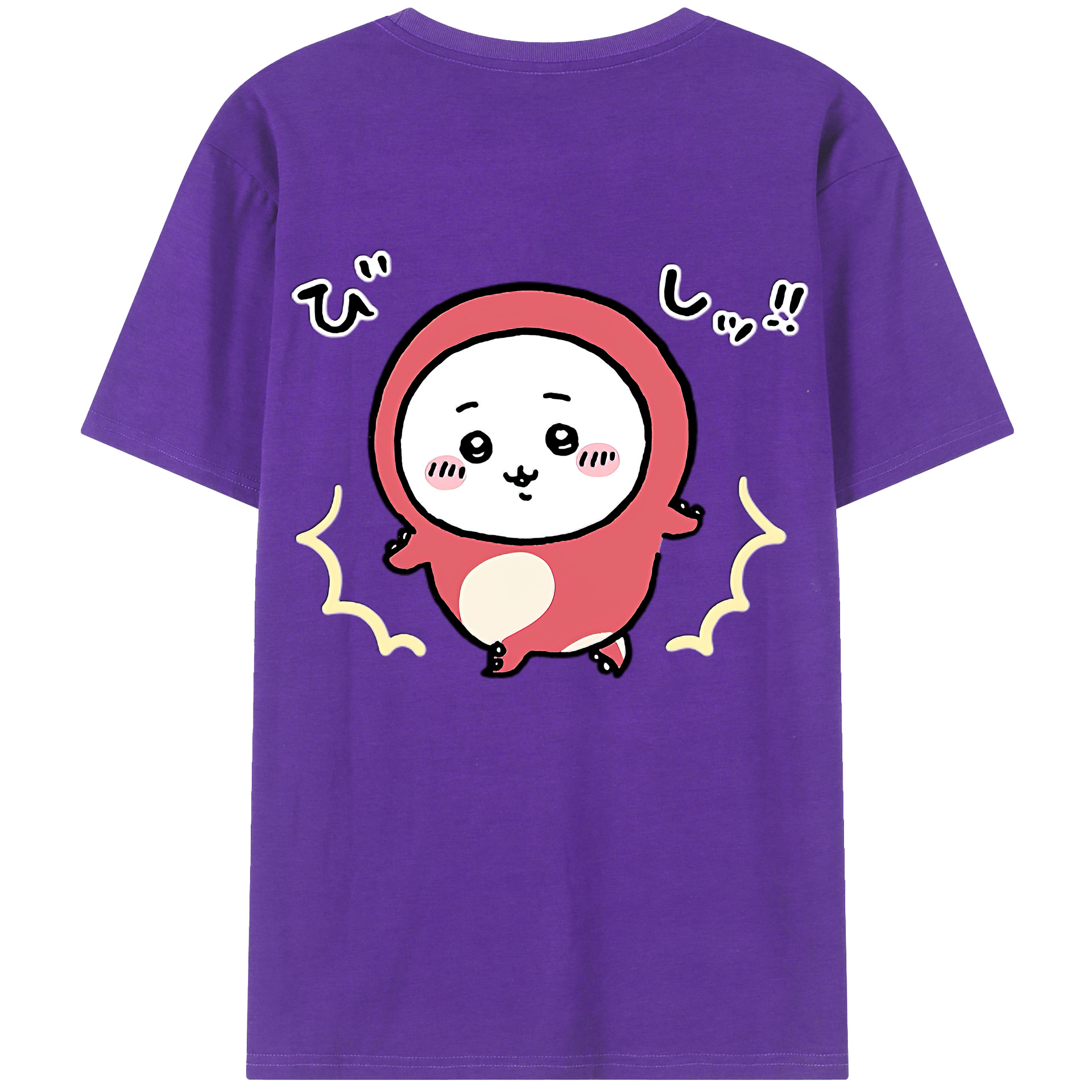 （画像用） ちいかわ ちいかわ Chii-kawa chiikawa 綿100％ メンズ半袖Tシャツ（バックプリント） 通気性