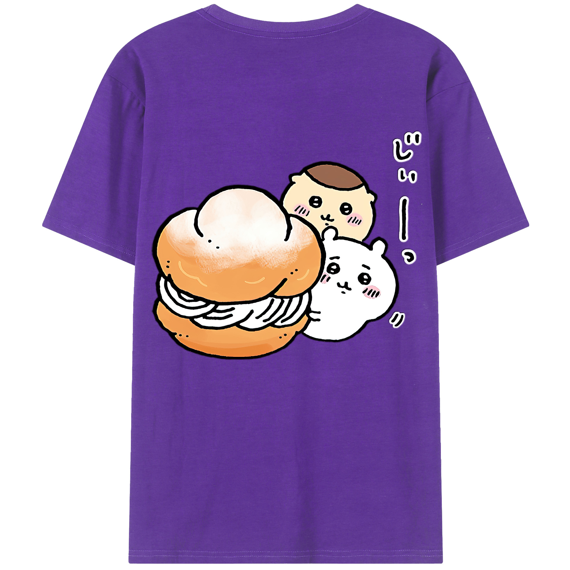 （画像用） ちいかわ くりまんじゅう Chii-kawa kuri manjū 綿100％ メンズ半袖Tシャツ（バックプリント） 通気性