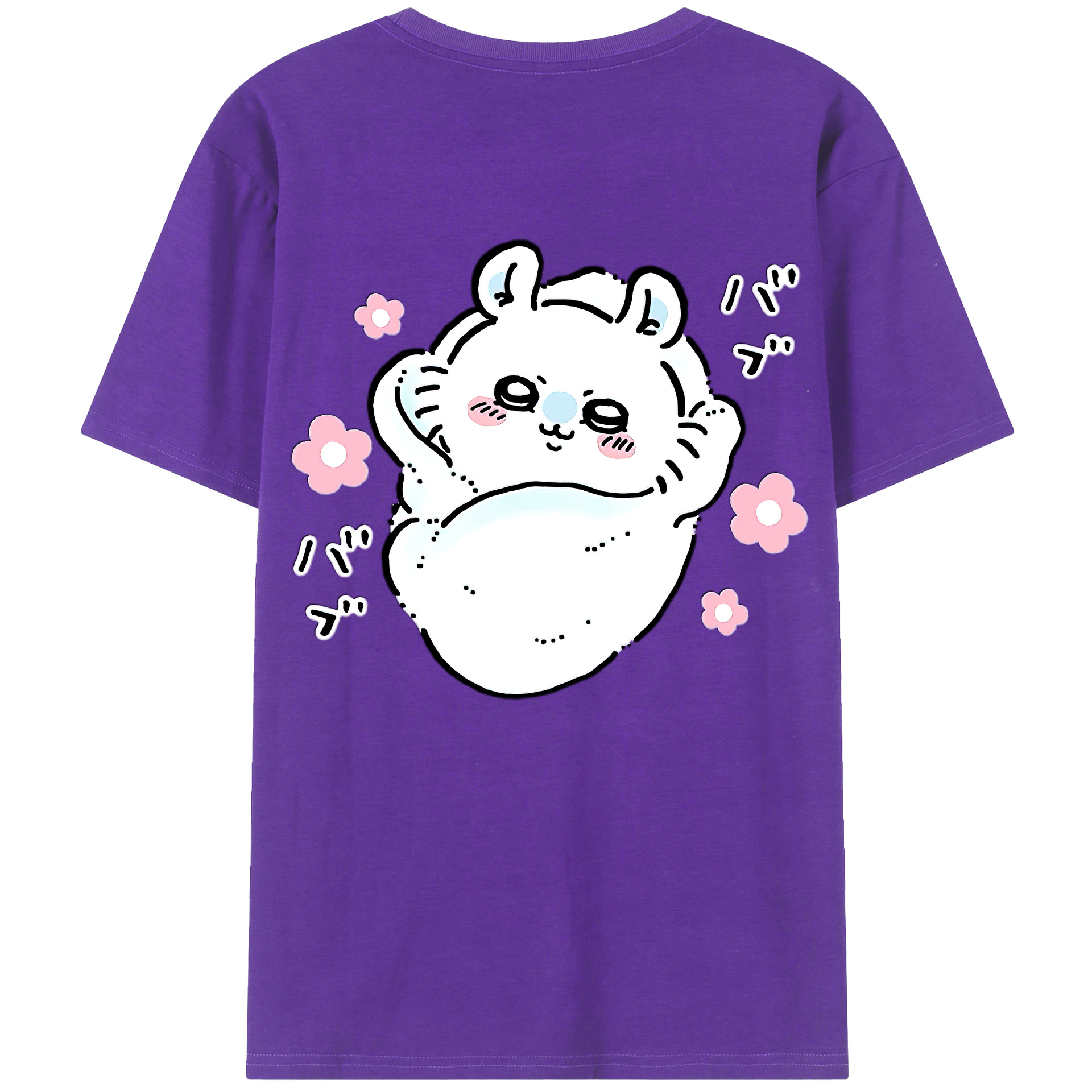 （画像用） ちいかわ モモンガ Chii-kawa Momonga 綿100％ メンズ半袖Tシャツ（バックプリント） 通気性