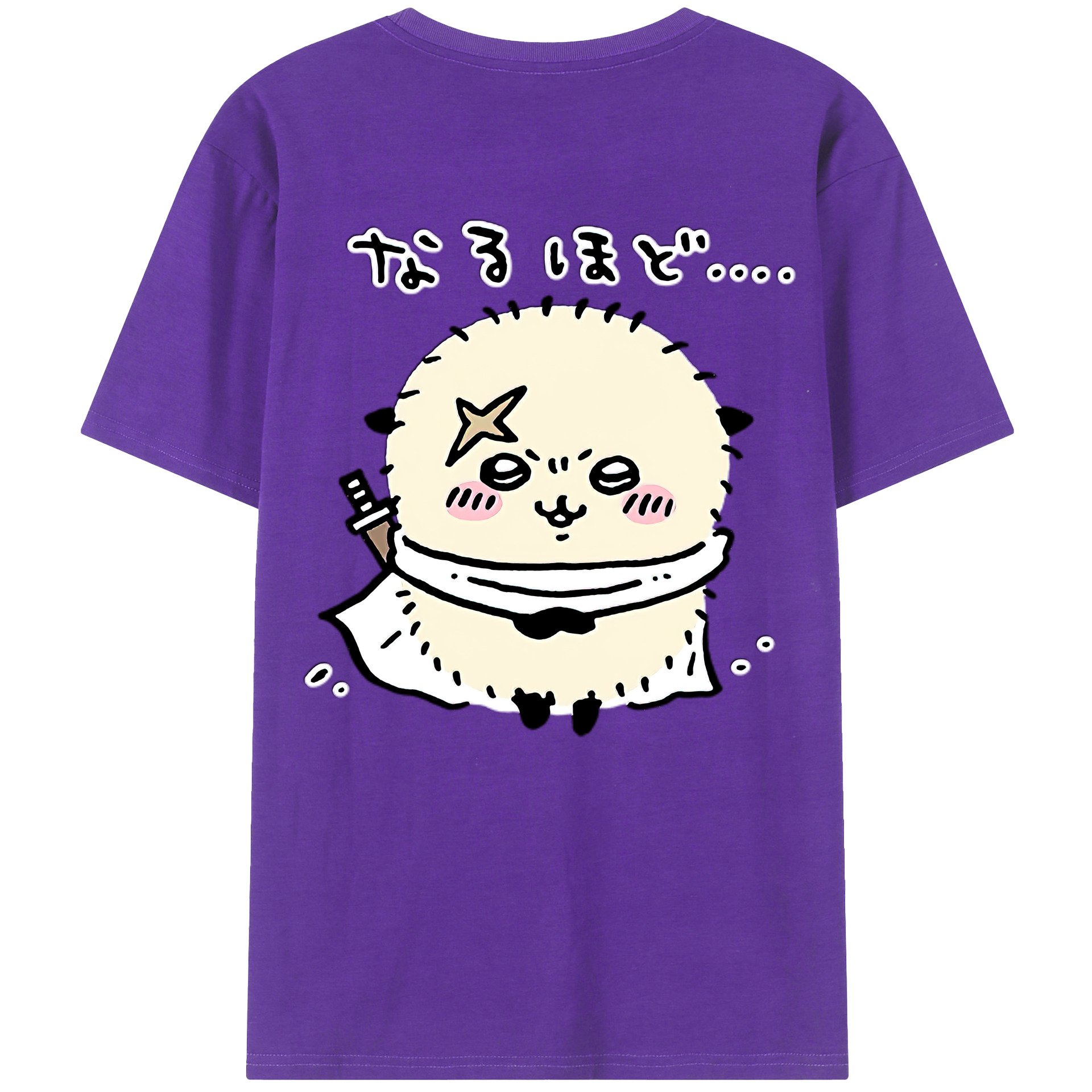 （画像用） ちいかわ ラッコ Chii-kawa Sea otter 綿100％ メンズ半袖Tシャツ（バックプリント） 通気性
