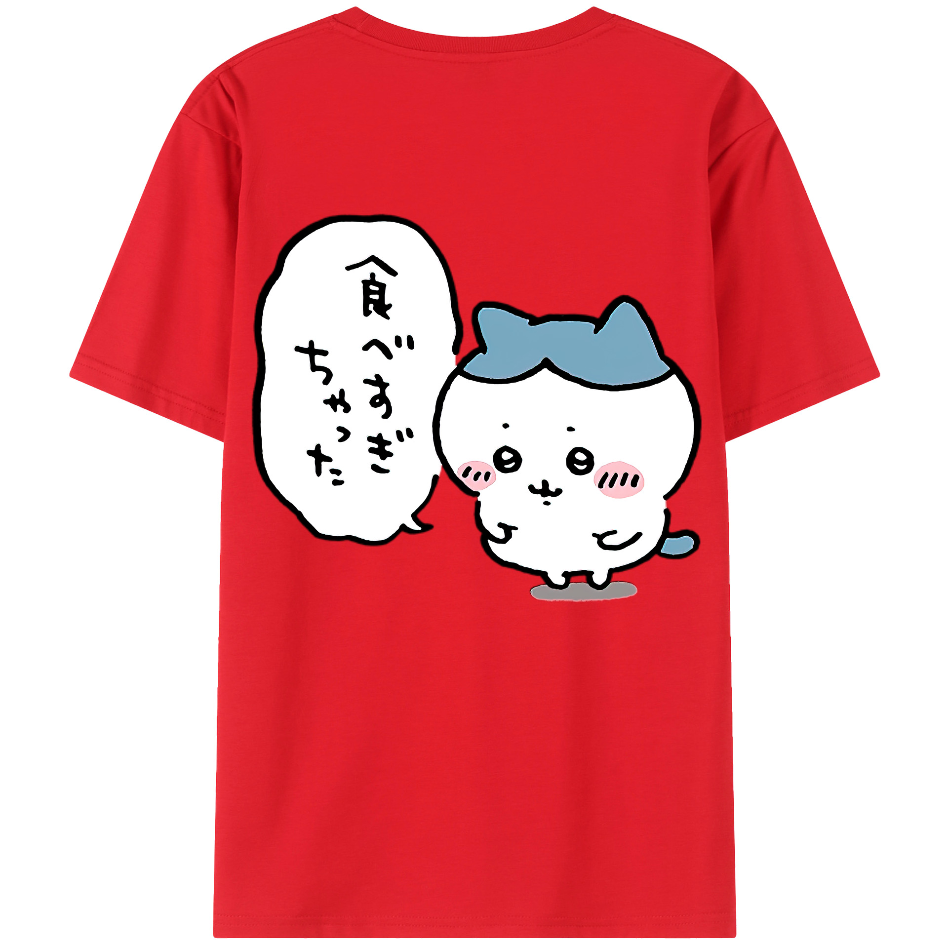 （画像用） ちいかわ ハチワレ Chii-kawa hachiware 綿100％ メンズ半袖Tシャツ（バックプリント） 通気性