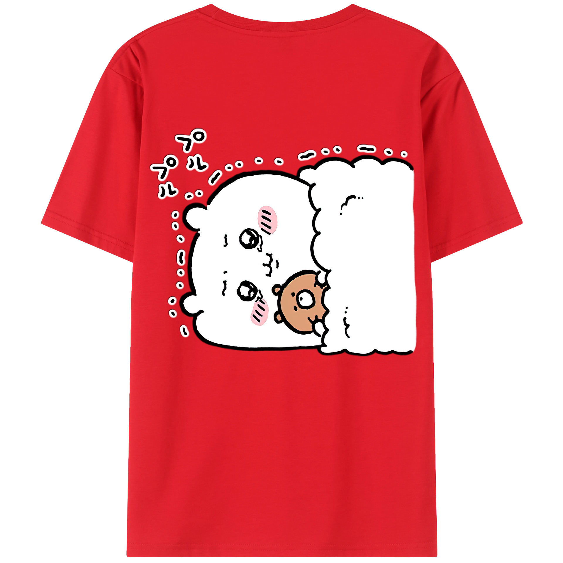 （画像用） ちいかわ ちいかわ Chii-kawa chiikawa 綿100％ メンズ半袖Tシャツ（バックプリント） 通気性