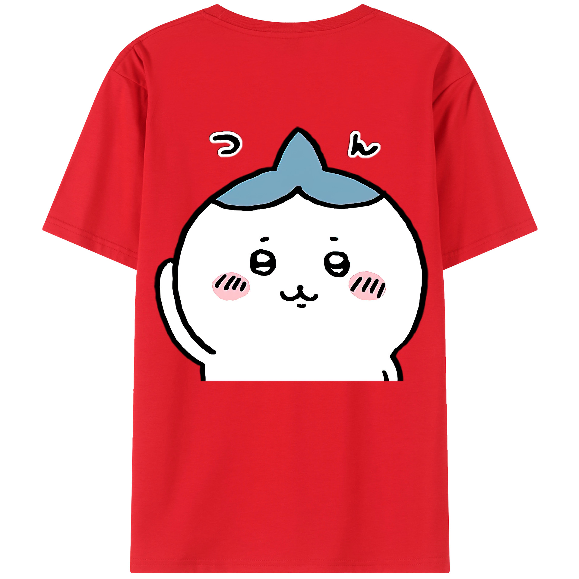 （画像用） ちいかわ ハチワレ Chii-kawa hachiware 綿100％ メンズ半袖Tシャツ（バックプリント） 通気性