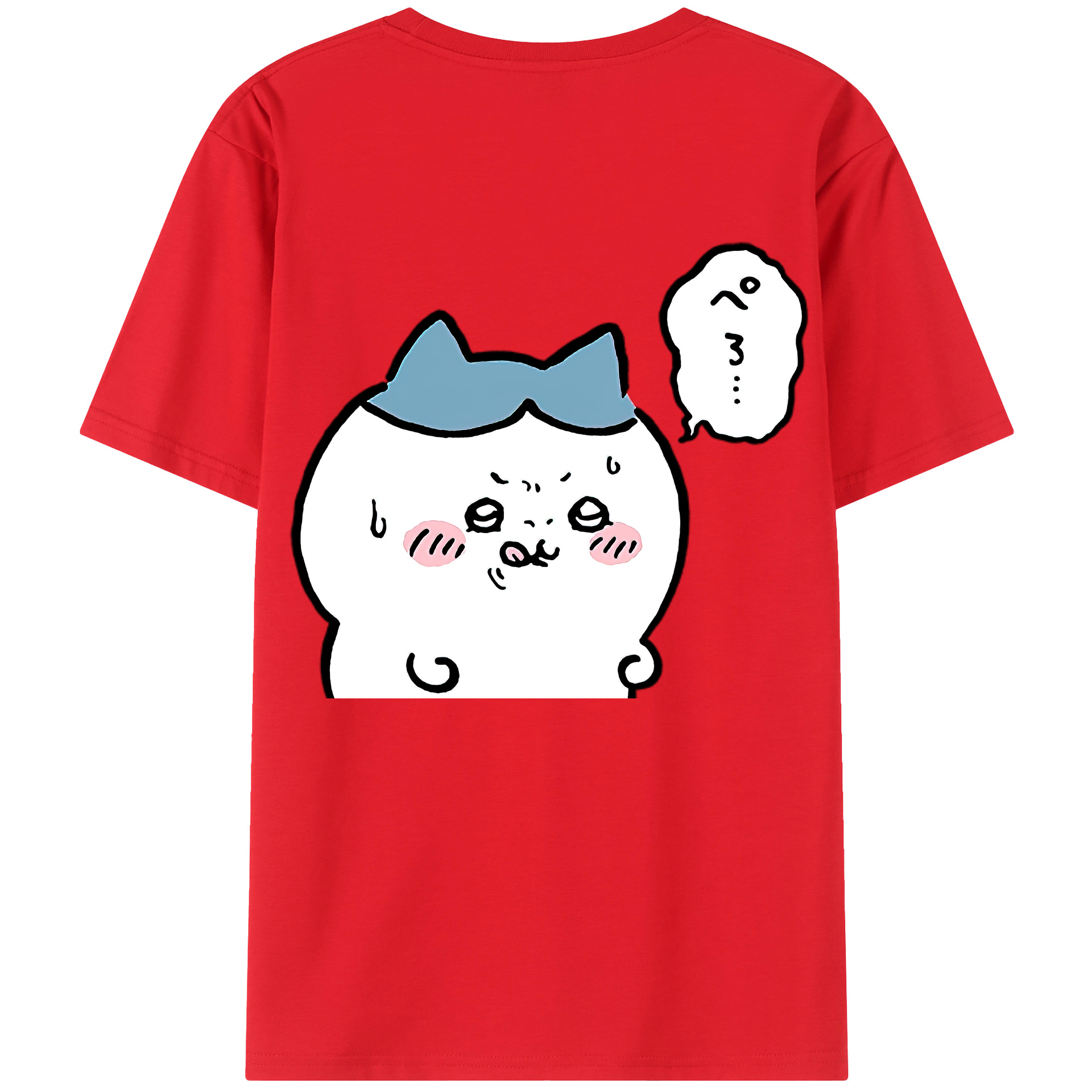 （画像用） ちいかわ ハチワレ Chii-kawa hachiware 綿100％ メンズ半袖Tシャツ（バックプリント） 通気性